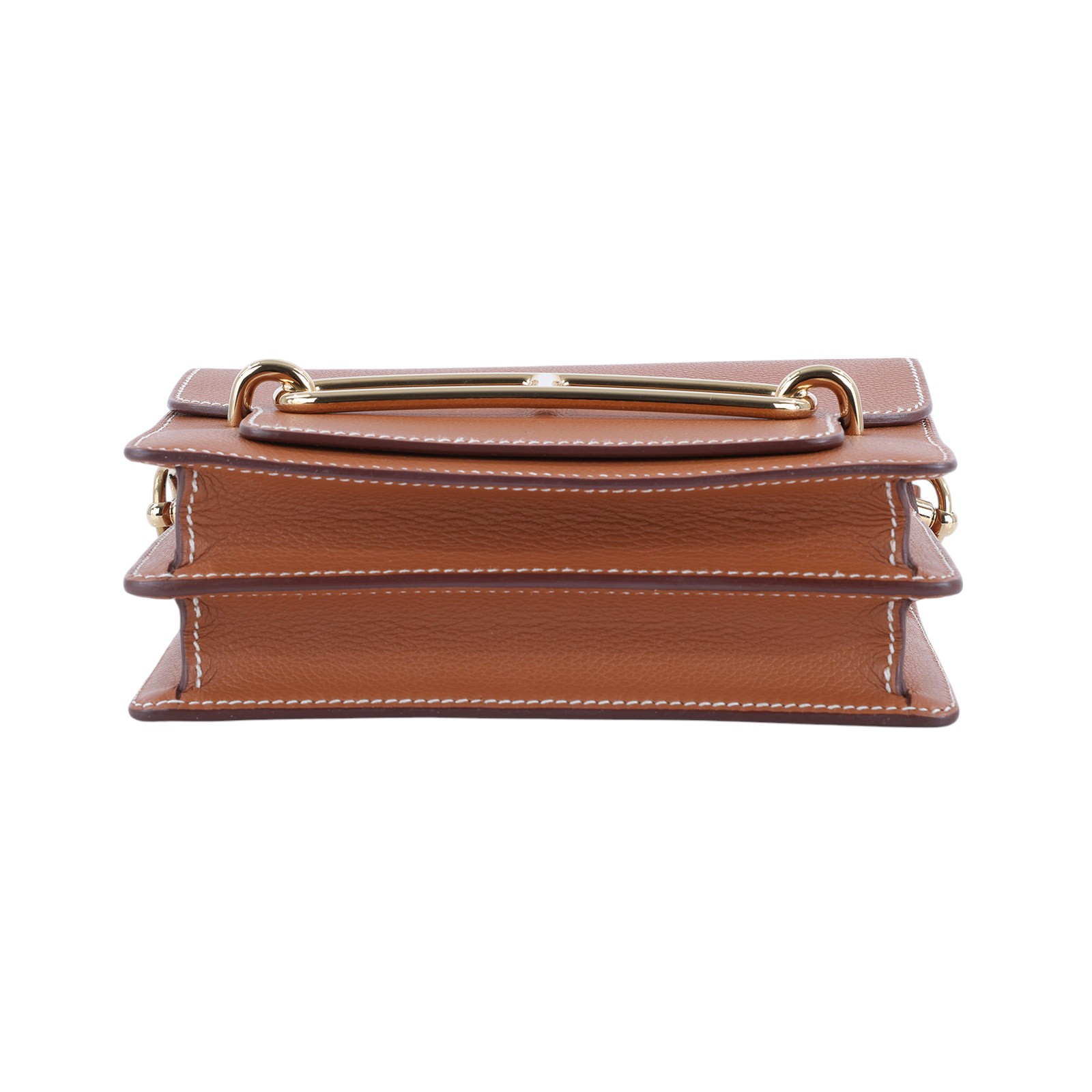愛馬仕 Hermès Roulis 豬鼻子 斜背包 18 Mini RO18 Z HA 526 FS Z刻金棕ROULIS MINI 防塵袋