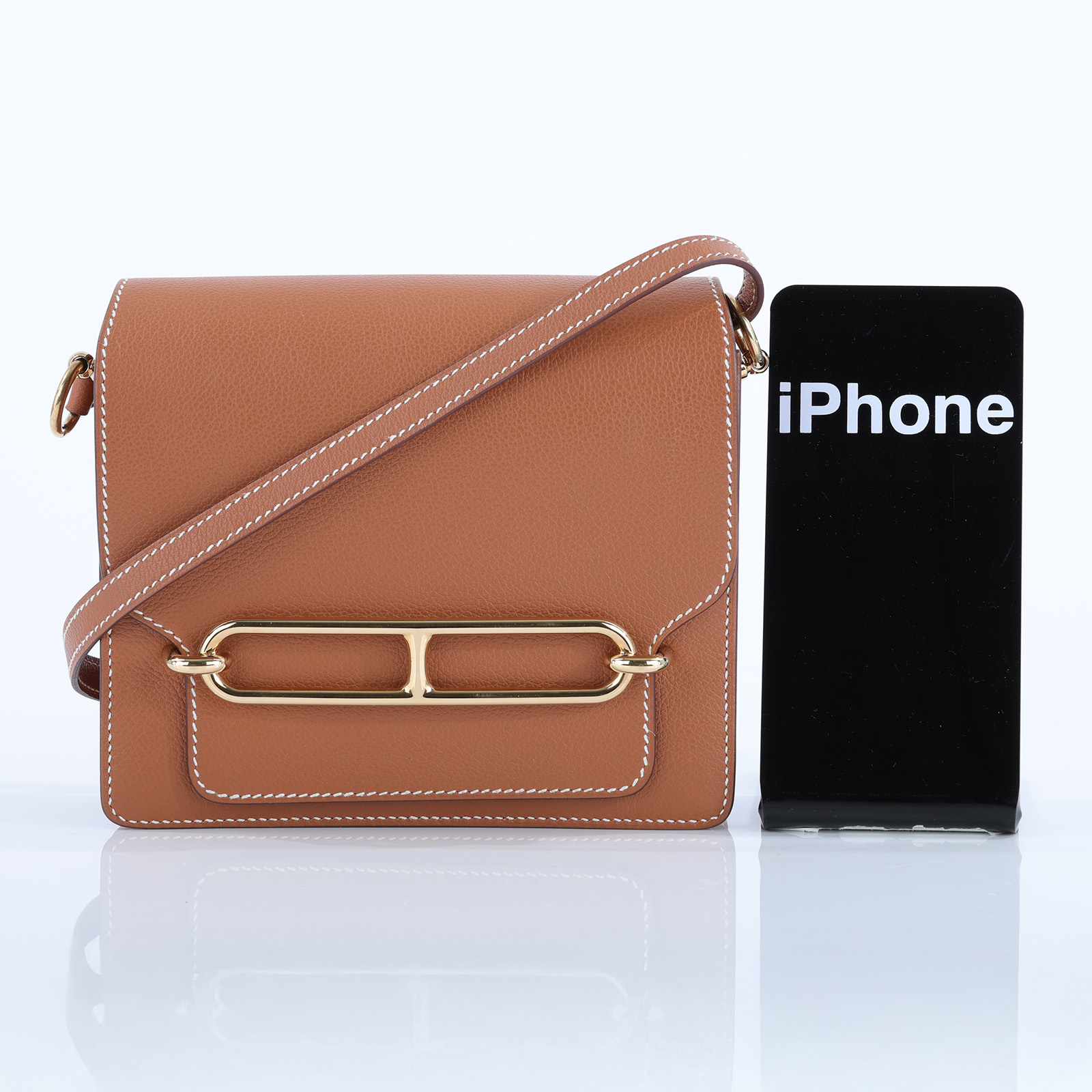 愛馬仕 Hermès Roulis 豬鼻子 斜背包 18 Mini RO18 Z HA 526 FS Z刻金棕ROULIS MINI 防塵袋