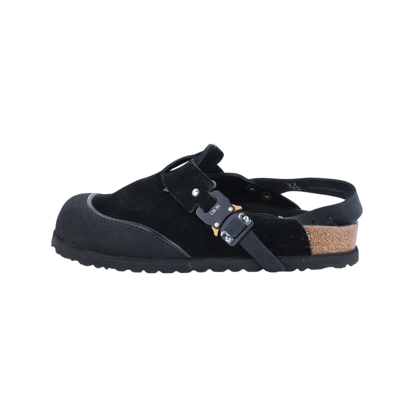 迪奧 CHRISTIAN DIOR Dior By Birkenstock 聯名 勃肯鞋 3SA116ZSD_H900_37 黑勃肯拖鞋#37 無附屬品