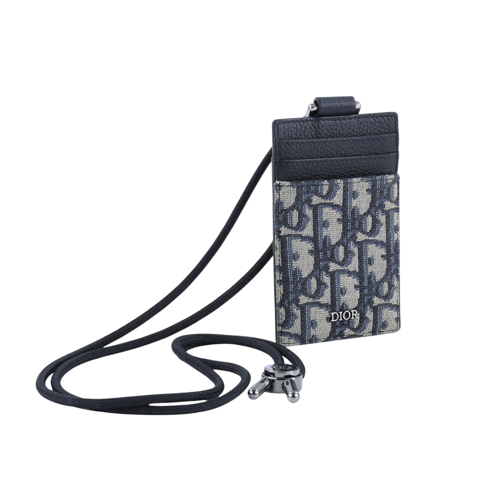 迪奧 CHRISTIAN DIOR 直式卡夾 2ESCH151YKY 藍緹花帆布掛頸證件套 無附屬品
