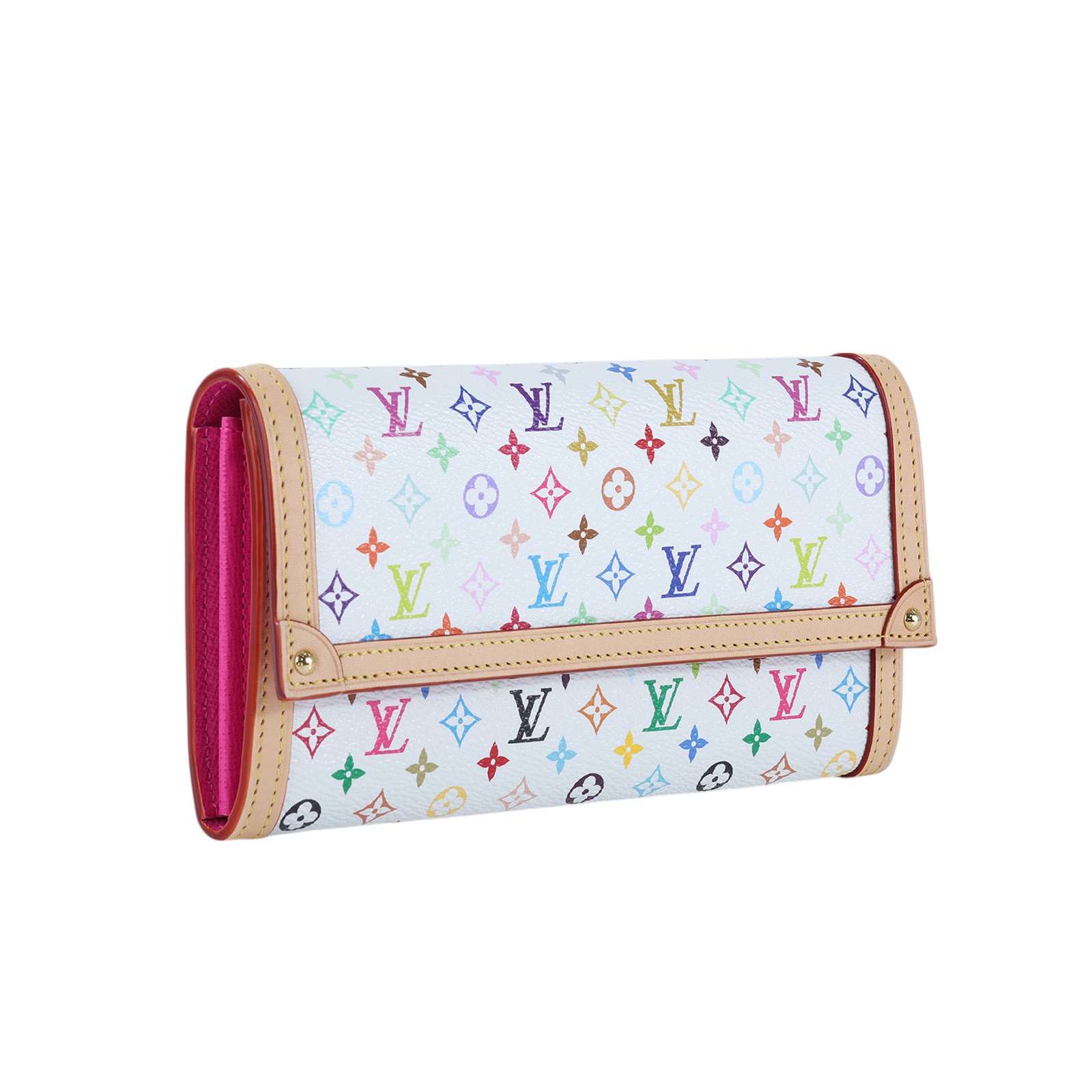 路易威登 LOUIS VUITTON LV x TM 村上隆聯名  Sarah 錢包 口蓋長夾 M13397 晶片款 白彩SARAH 長夾 原廠盒子/防塵袋