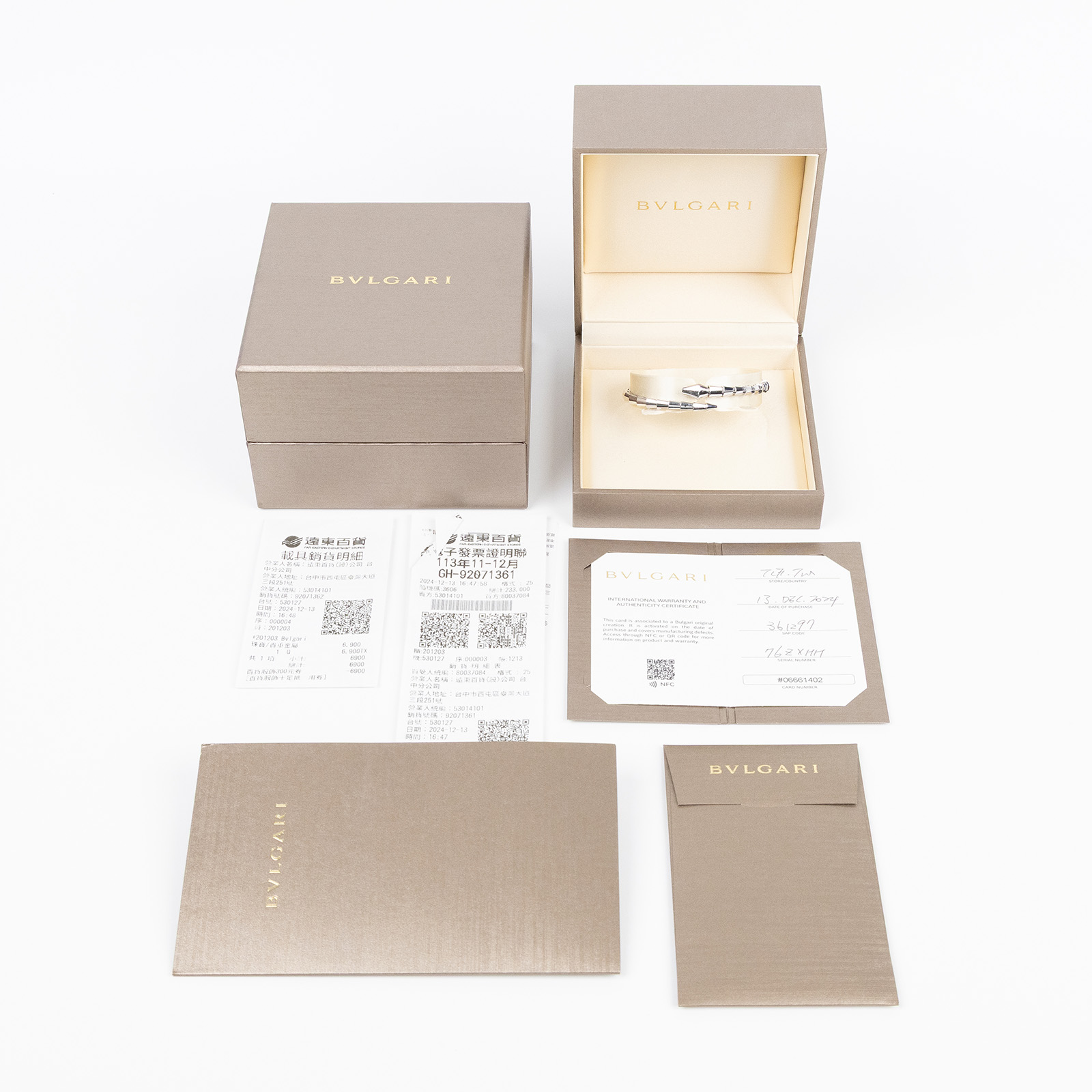 寶格麗 BVLGARI Serpenti Viper 手環 M 360719 18KWG Serpenti Viper手镯#16 原廠盒子2/證書/發票