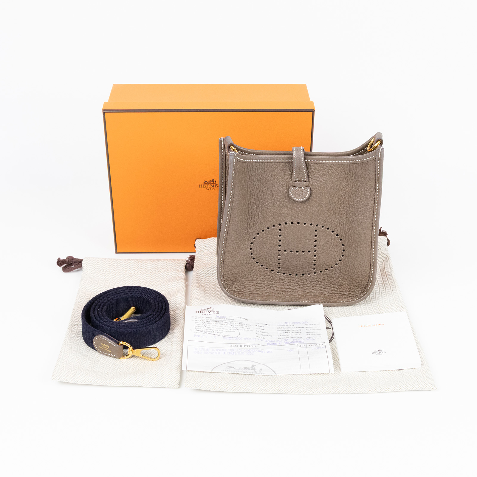 愛馬仕 Hermès Evelyne Bag Mini 伊芙琳包 Evelyne H069426CCBF H069426CCBF/B IY 004 TD  原廠盒子/防塵袋/背帶/購買證明