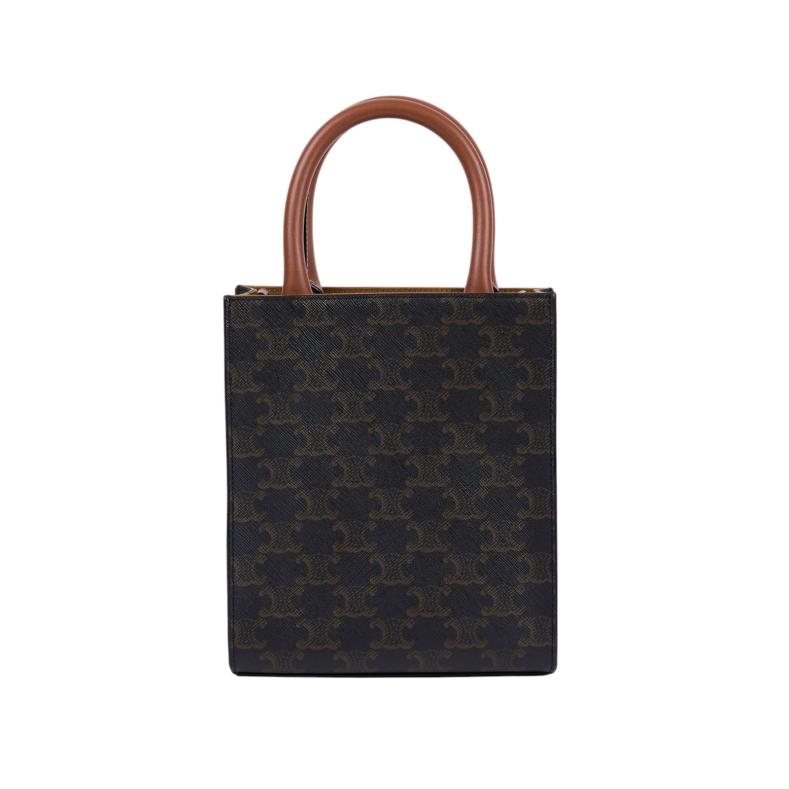 思琳 CELINE Triomphe帆布 迷你 直式 Cabas 肩背 手提包 194372BZK 原花CABAS MINI 防塵袋/背帶/購買證明