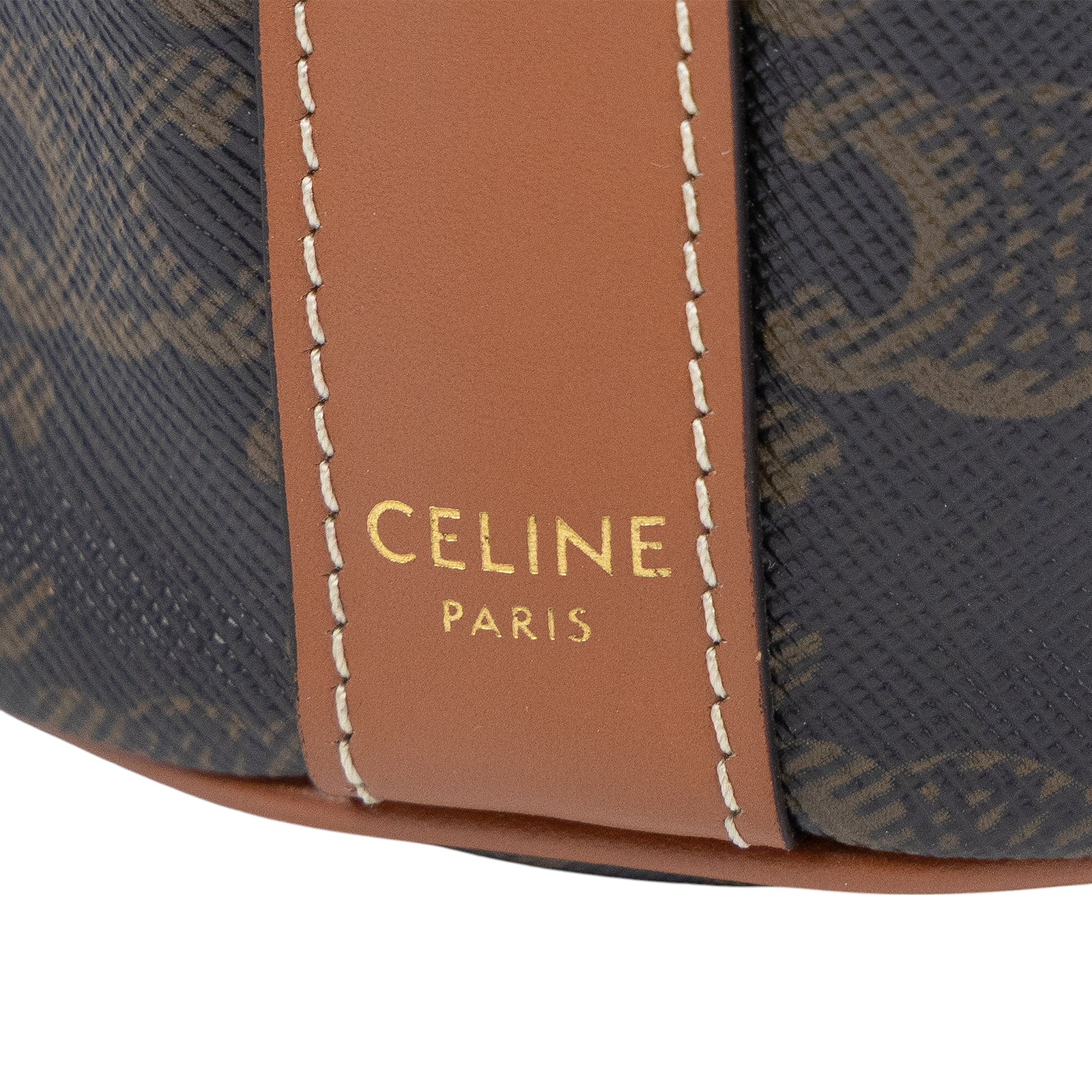 思琳 CELINE Triomphe帆布 小型 索繩 斜背 肩背 水桶包 191142BZJ 原花抽繩水桶包 防塵袋/購買證明