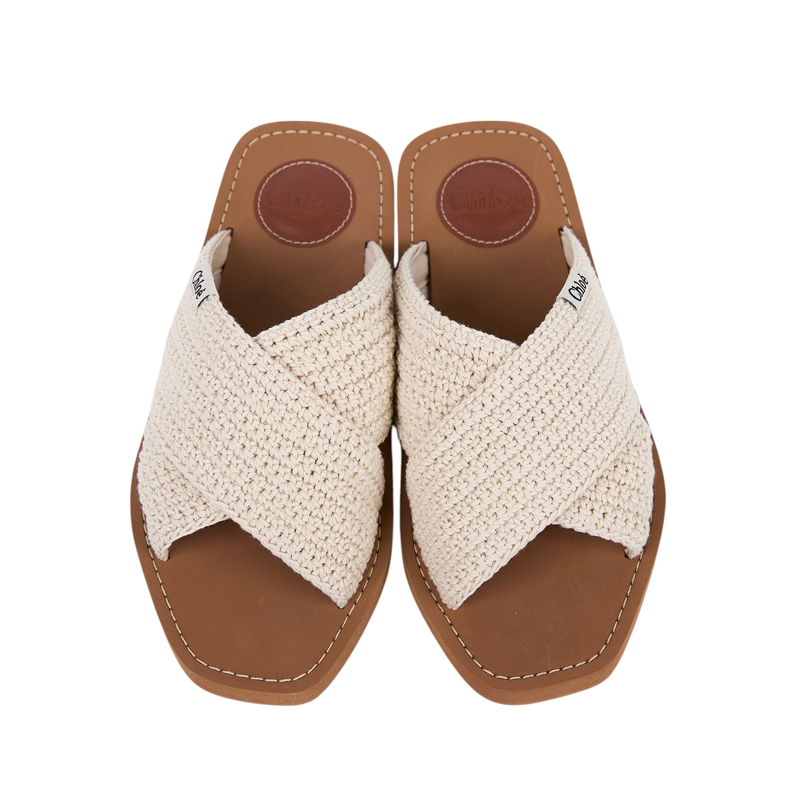 蔻依 CHLOE Woody cloth sandal 涼鞋 CHC22S597X_36 棕米白棉麻涼鞋#36 原廠盒子/防塵袋2
