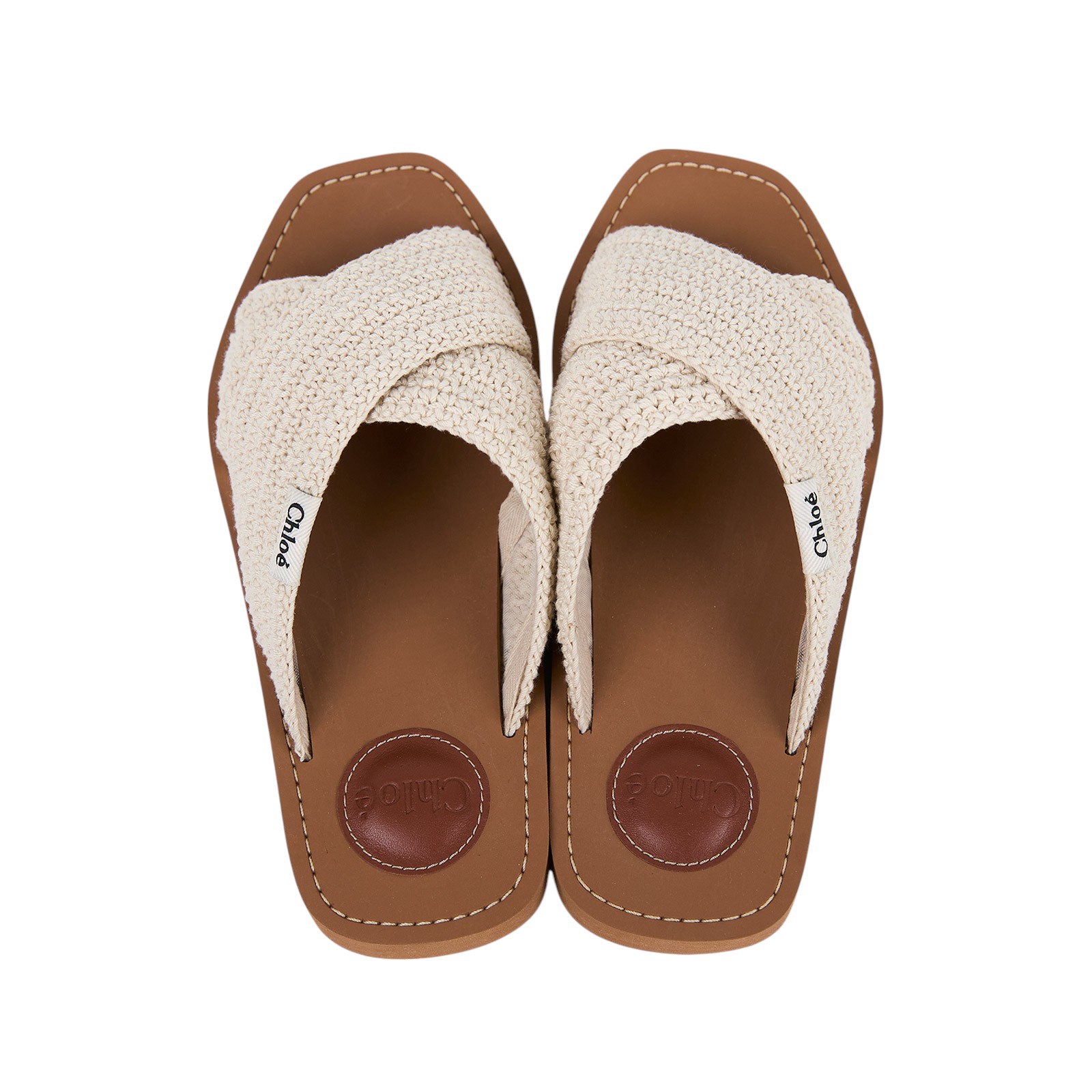 蔻依 CHLOE Woody cloth sandal 涼鞋 CHC22S597X_36 棕米白棉麻涼鞋#36 原廠盒子/防塵袋2