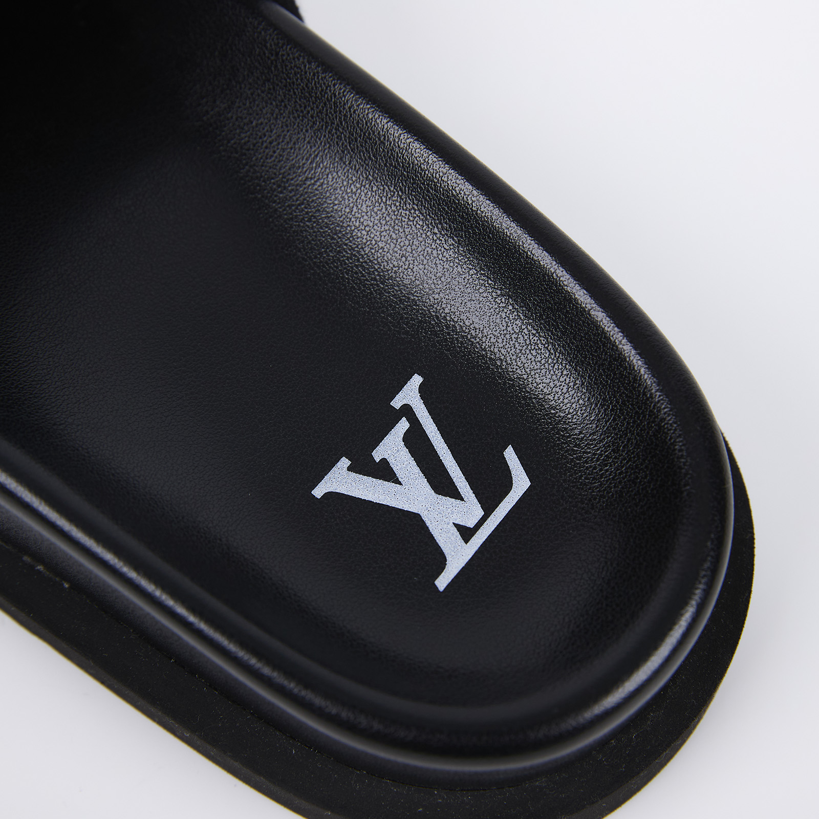 路易威登 LOUIS VUITTON Miami Mule Sandals 涼鞋 1AC5Q0 黑原花魔鬼氈拖鞋#7 防塵袋/購買證明影本