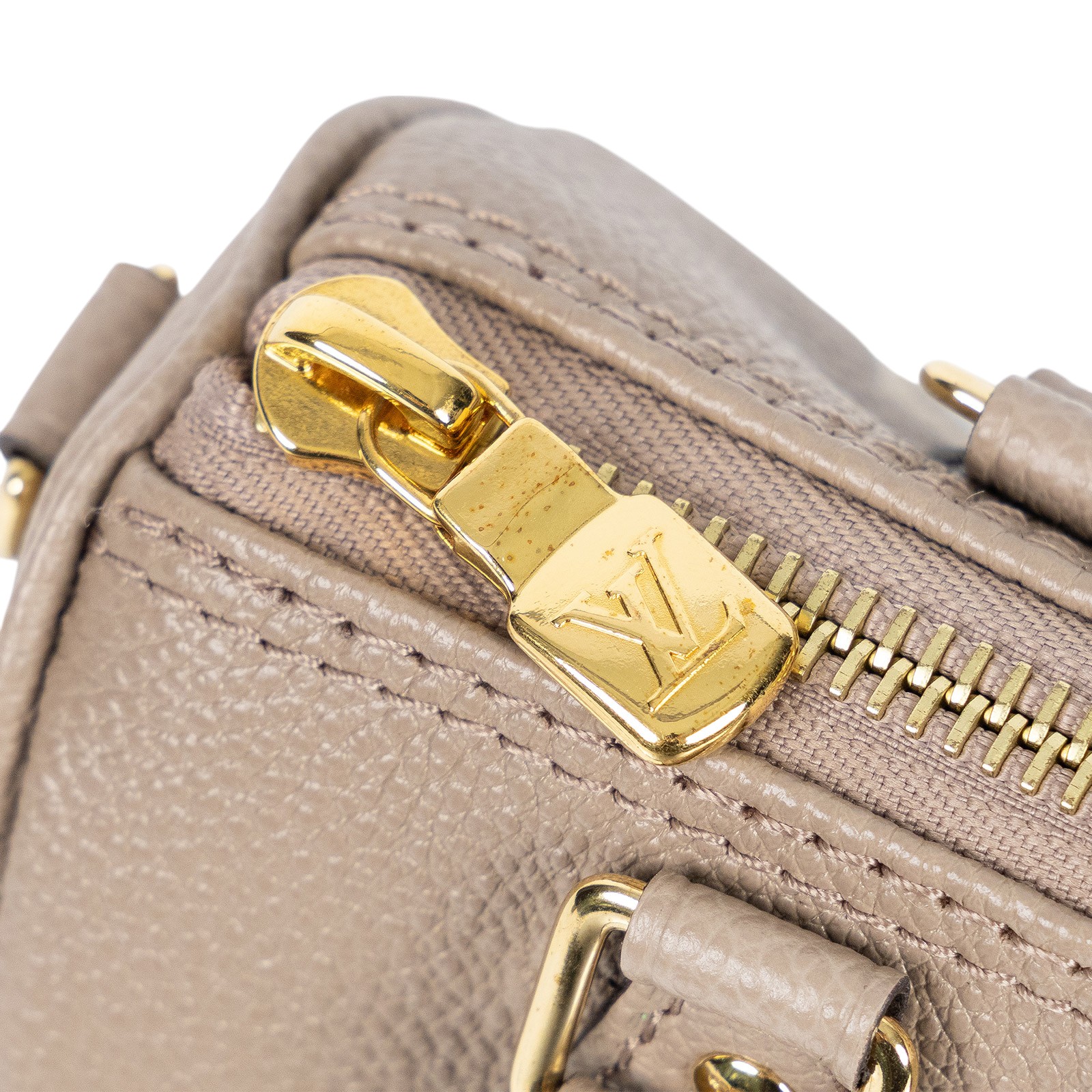 路易威登 LOUIS VUITTON Nano Speedy 手提 斜背 肩背包 灰色 奶油色 M82890 晶片款  原廠盒子/防塵袋/背帶