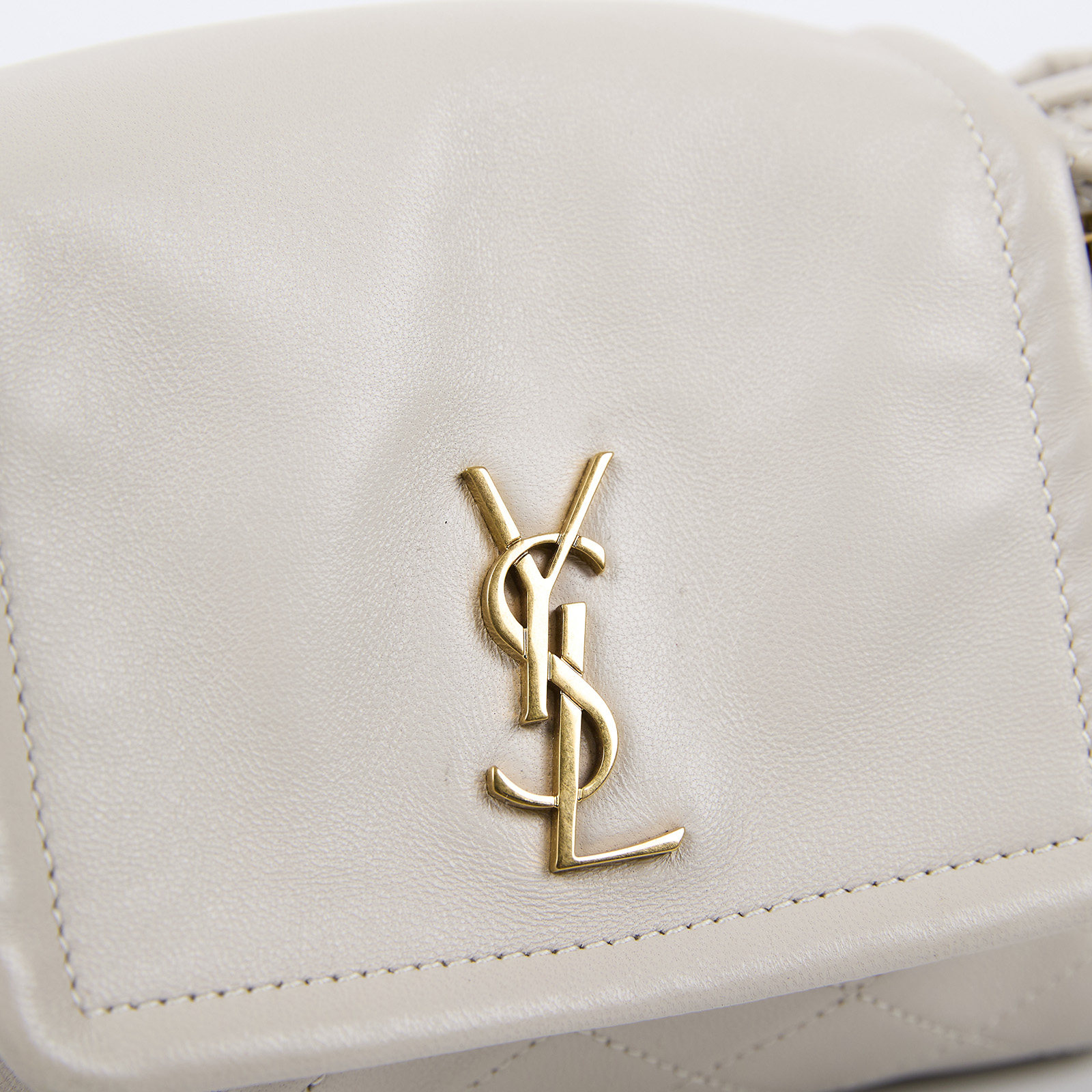 聖羅蘭 YSL SAINT LAURENT Nolia 小羊皮 迷你 手袋 肩背包 6727381EL07 米白金Nolita肩背包 原廠盒子/防塵袋