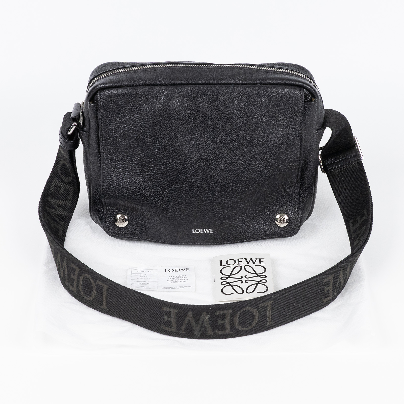 羅意威 LOEWE Pebble 郵差包 中型 BANBA73X01 黑Pebble 郵差包 中號 無附屬品