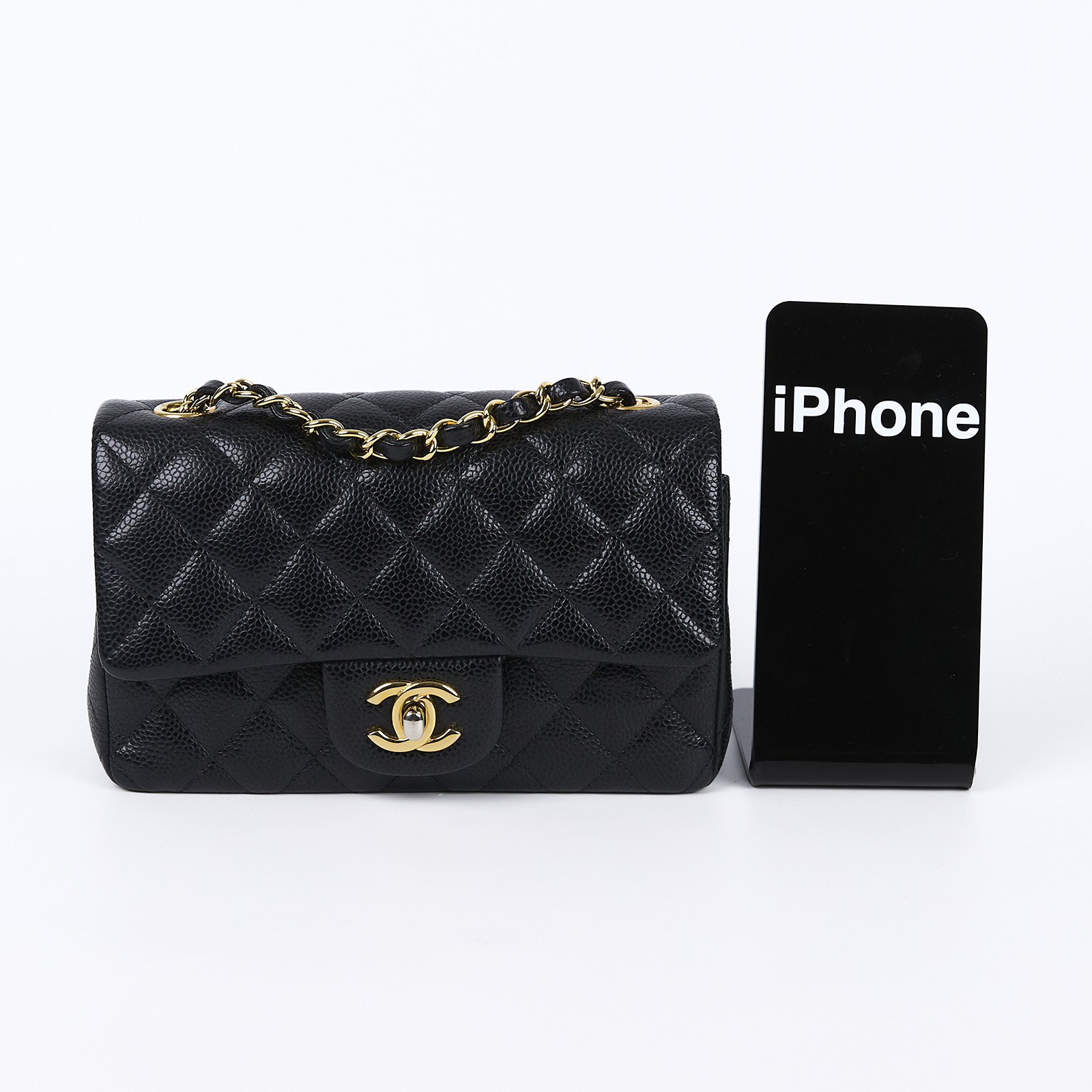 香奈兒 CHANEL CF 迷你 口蓋包 A69900 17開 黑金荔枝牛COCO20 防塵袋