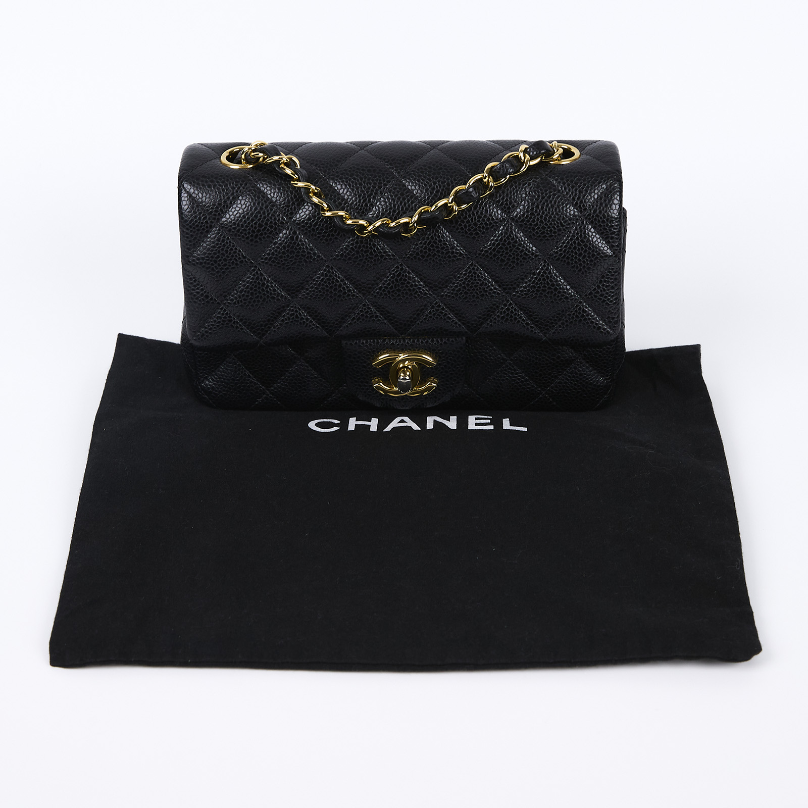香奈兒 CHANEL CF 迷你 口蓋包 A69900 17開 黑金荔枝牛COCO20 防塵袋