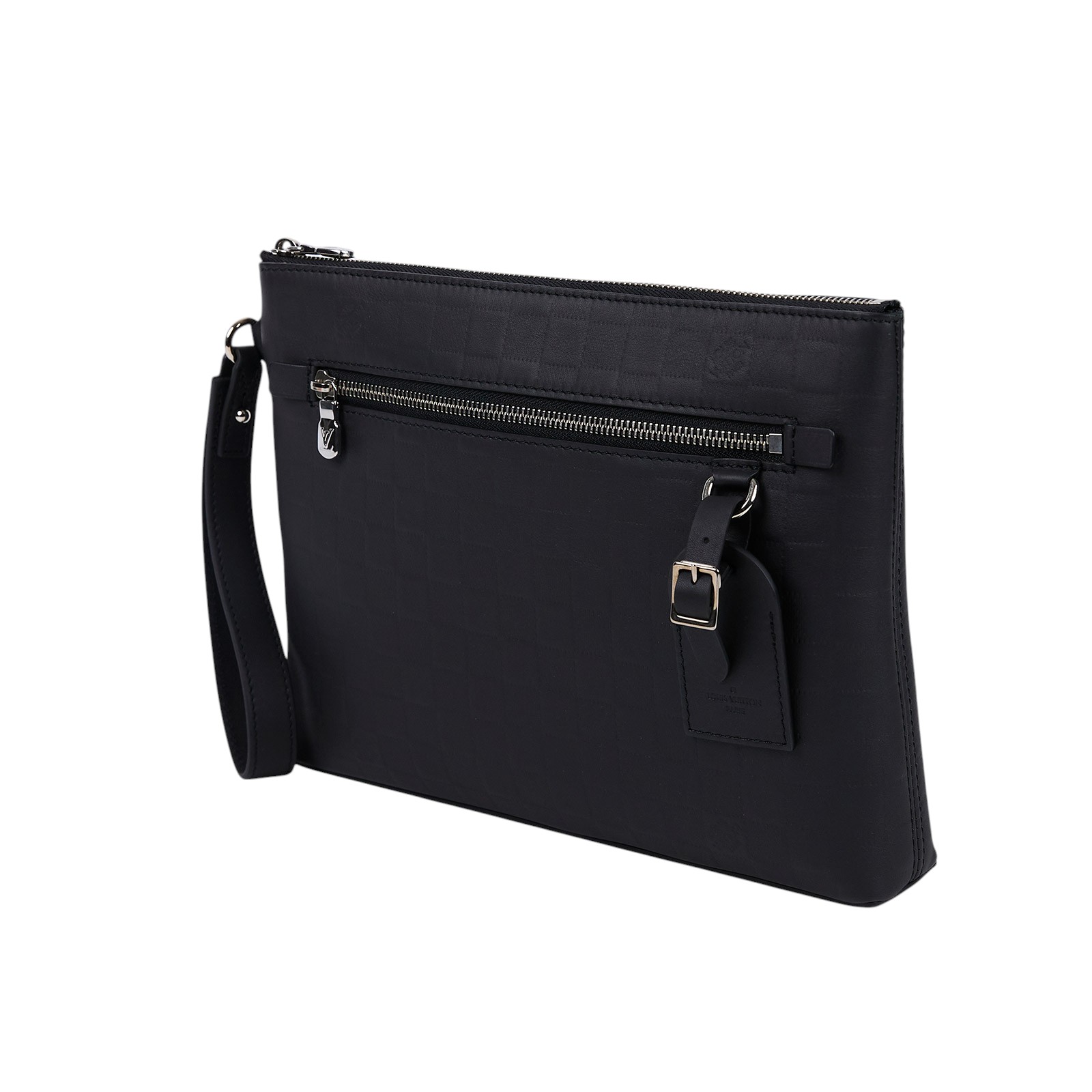 路易威登 LOUIS VUITTON Takeoff Pouch 手拿包 N40504 晶片款 黑棋盤格壓紋Takeoff手拿包 原廠盒子/防塵袋/吊牌/發票