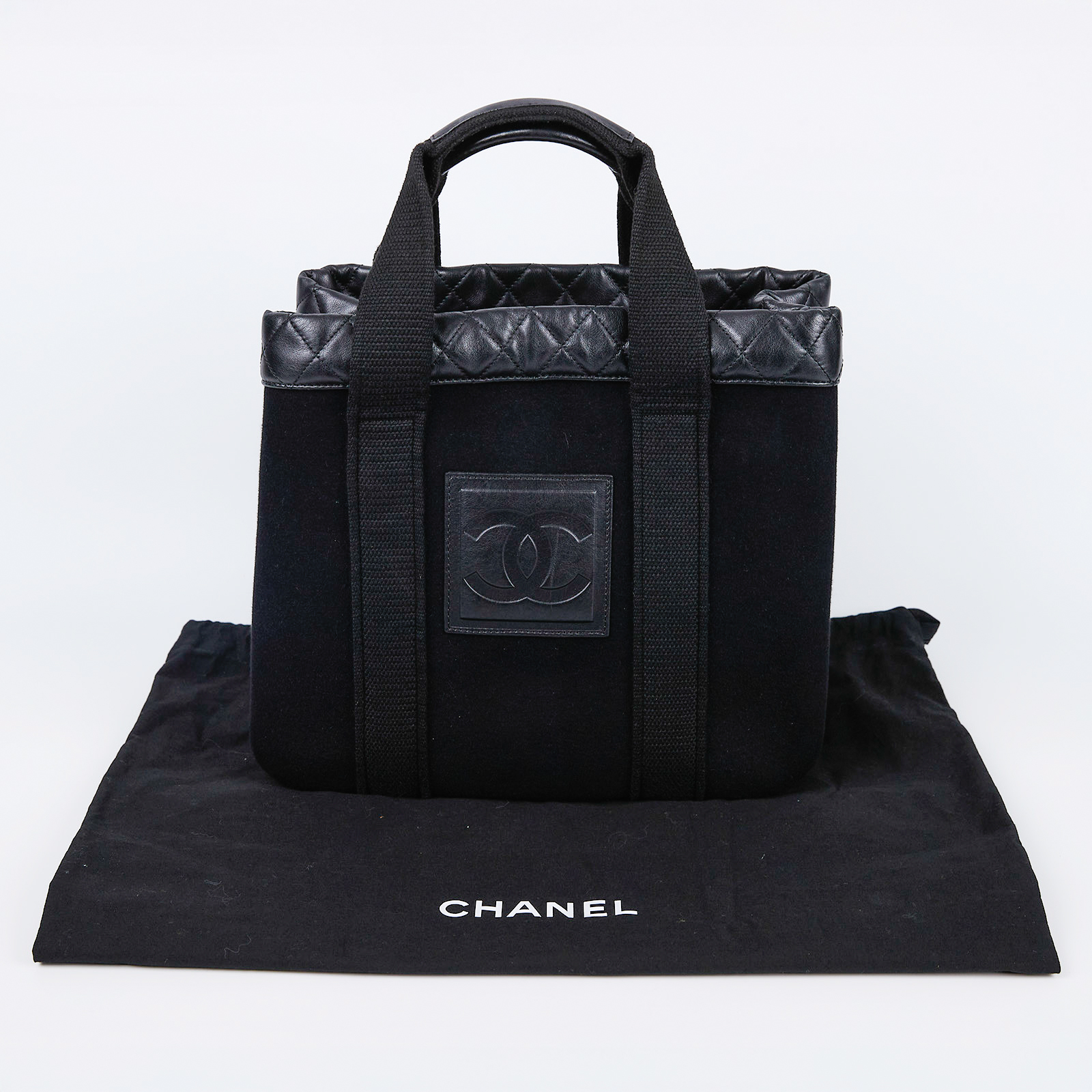 香奈兒 CHANEL Sports 托特包  12開黑銀不織布SPORT托特包 防塵袋