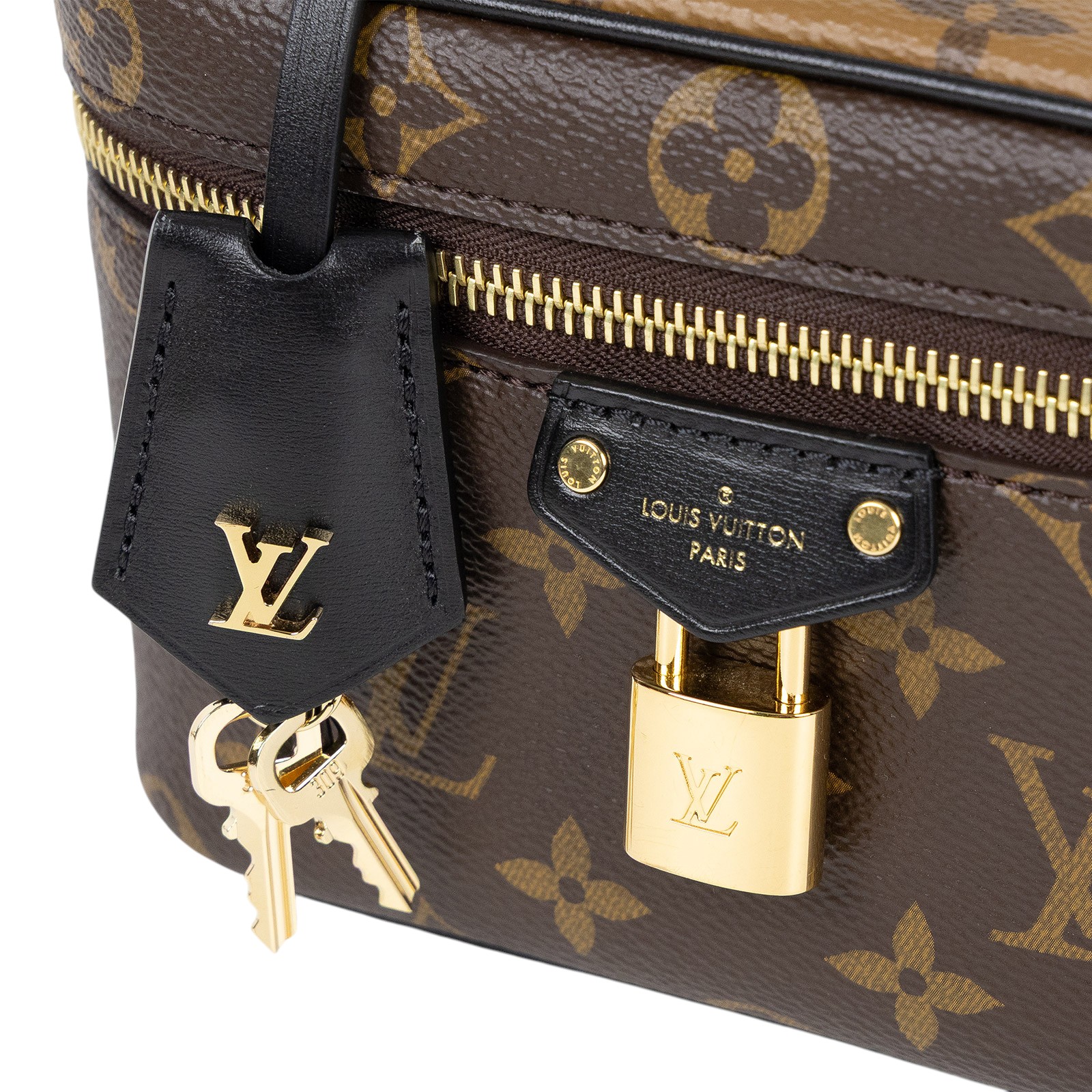 路易威登 LOUIS VUITTON Vanity Chain Pouch 肩背 手提 化妝箱 M47125 晶片款  原廠盒子/防塵袋/背帶2/鎖組/購買證明
