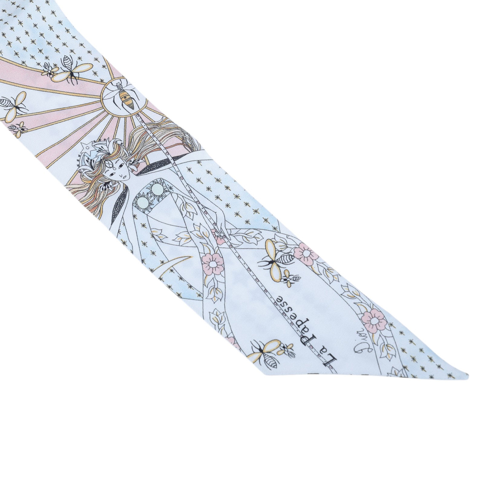 迪奧 CHRISTIAN DIOR La Papesse Tarot Mitzah 絲巾 76MTA106I631 白拚粉星星絲巾 無附屬品