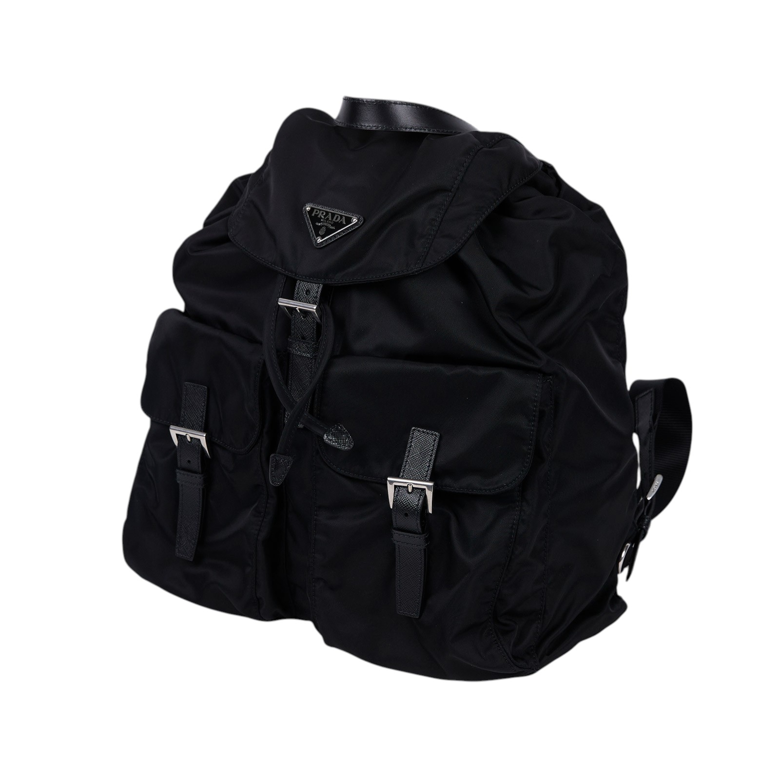 普拉達 PRADA Re-Nylon 背囊 2VZ110_2C26 黑尼龍後背包 原廠盒子/防塵袋2/背帶/發票