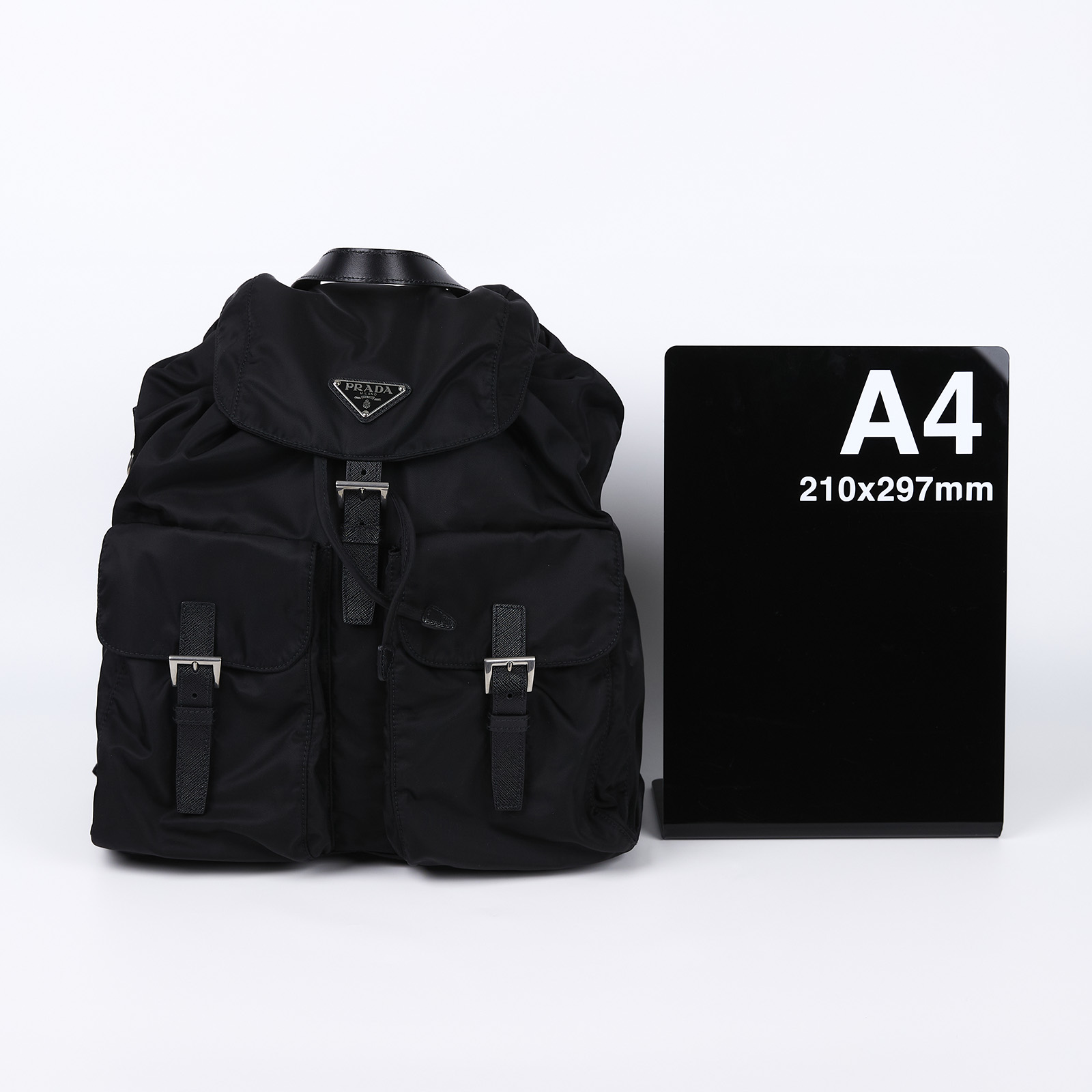 普拉達 PRADA Re-Nylon 背囊 2VZ110_2C26 黑尼龍後背包 原廠盒子/防塵袋2/背帶/發票