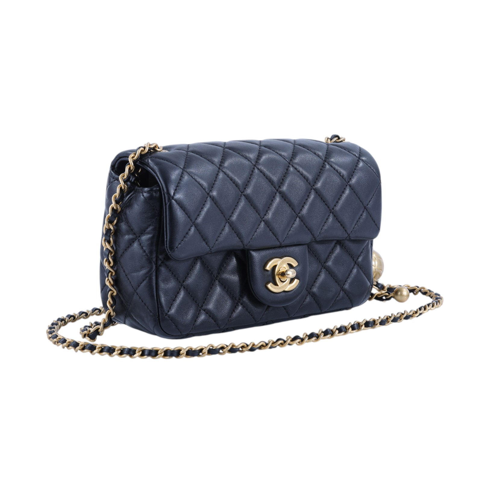 香奈兒 CHANEL 金球款 經典迷你口蓋包 AS1787 晶片款 黑羊金球COCO20 防塵袋