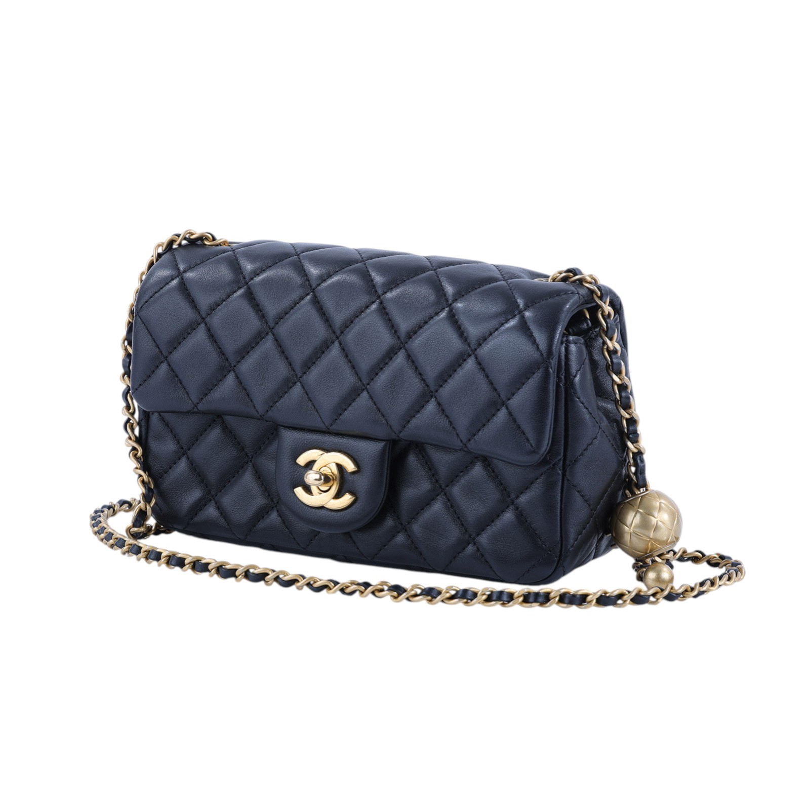 香奈兒 CHANEL 金球款 經典迷你口蓋包 AS1787 晶片款 黑羊金球COCO20 防塵袋