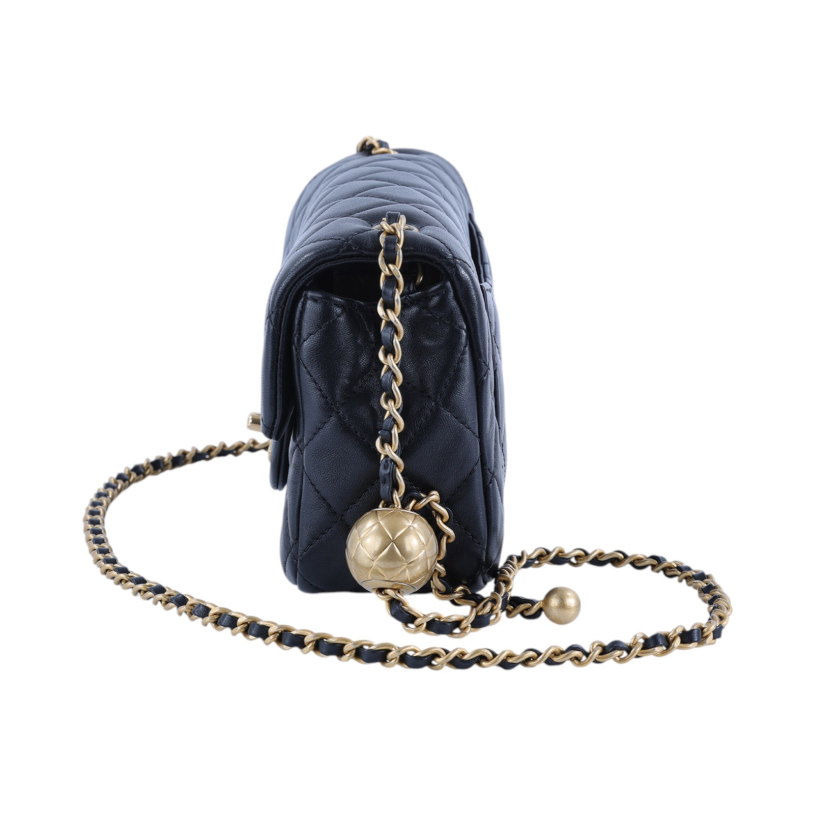 香奈兒 CHANEL 金球款 經典迷你口蓋包 AS1787 晶片款 黑羊金球COCO20 防塵袋