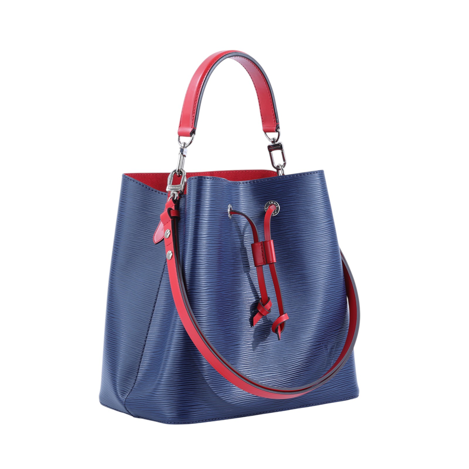 路易威登 LOUIS VUITTON NéoNoé Epi皮革 撞色束口斜 肩背水桶包 M54367 藍EPI內拼紅水桶包 原廠盒子/防塵袋/背帶2