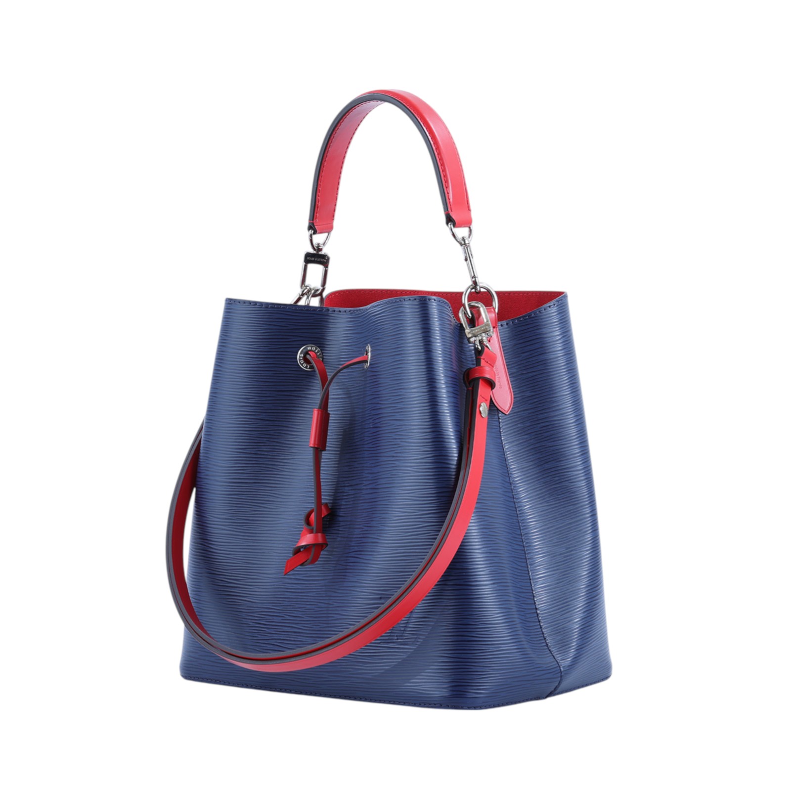 路易威登 LOUIS VUITTON NéoNoé Epi皮革 撞色束口斜 肩背水桶包 M54367 藍EPI內拼紅水桶包 原廠盒子/防塵袋/背帶2