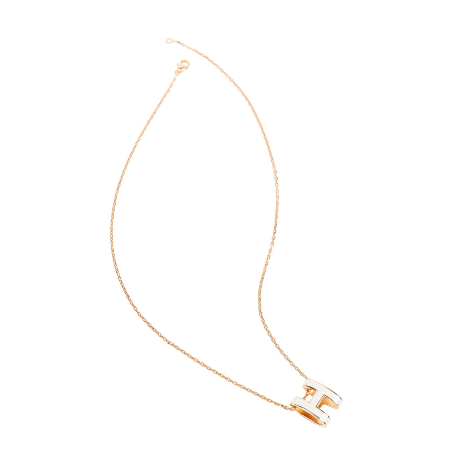 愛馬仕 Hermès Pop H 墜飾 白色 H147991Fv49 ST 0261 白POP H 項鍊 原廠盒子/防塵袋