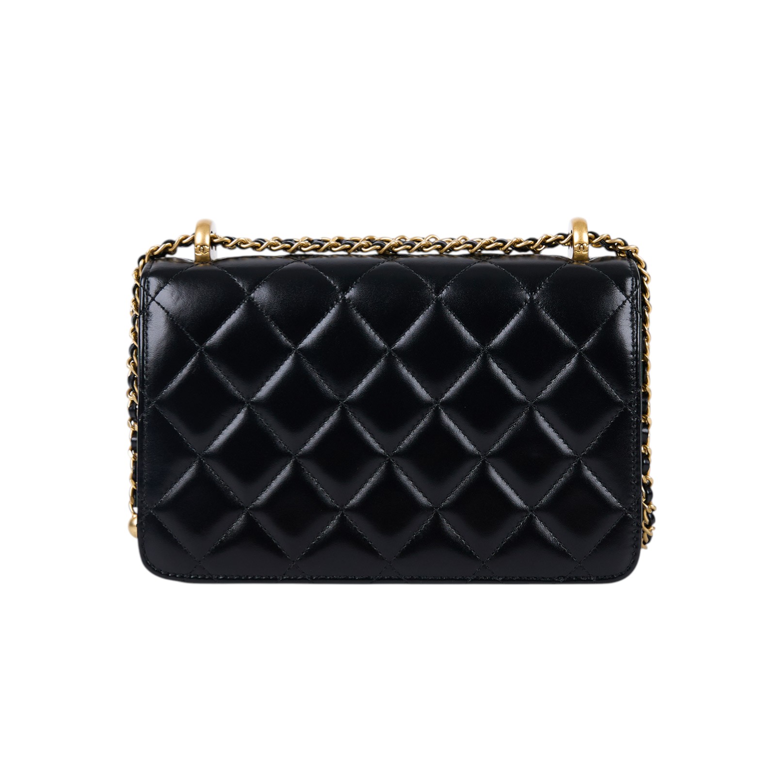 香奈兒 CHANEL 雙金珠 金球口蓋包 AS2649 B05973 晶片款 黑金牛雙金球掀蓋包 原廠盒子/防塵袋/購買證明/發票