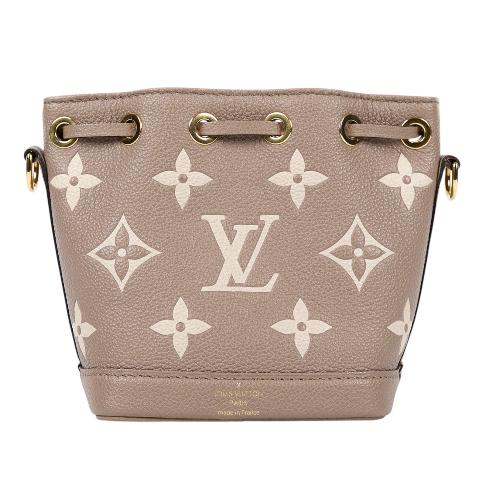 路易威登 LOUIS VUITTON Nano Noé 雙色 束口水桶包 M46291 晶片款 斑鳩灰NANO NOE水桶包 背帶2
