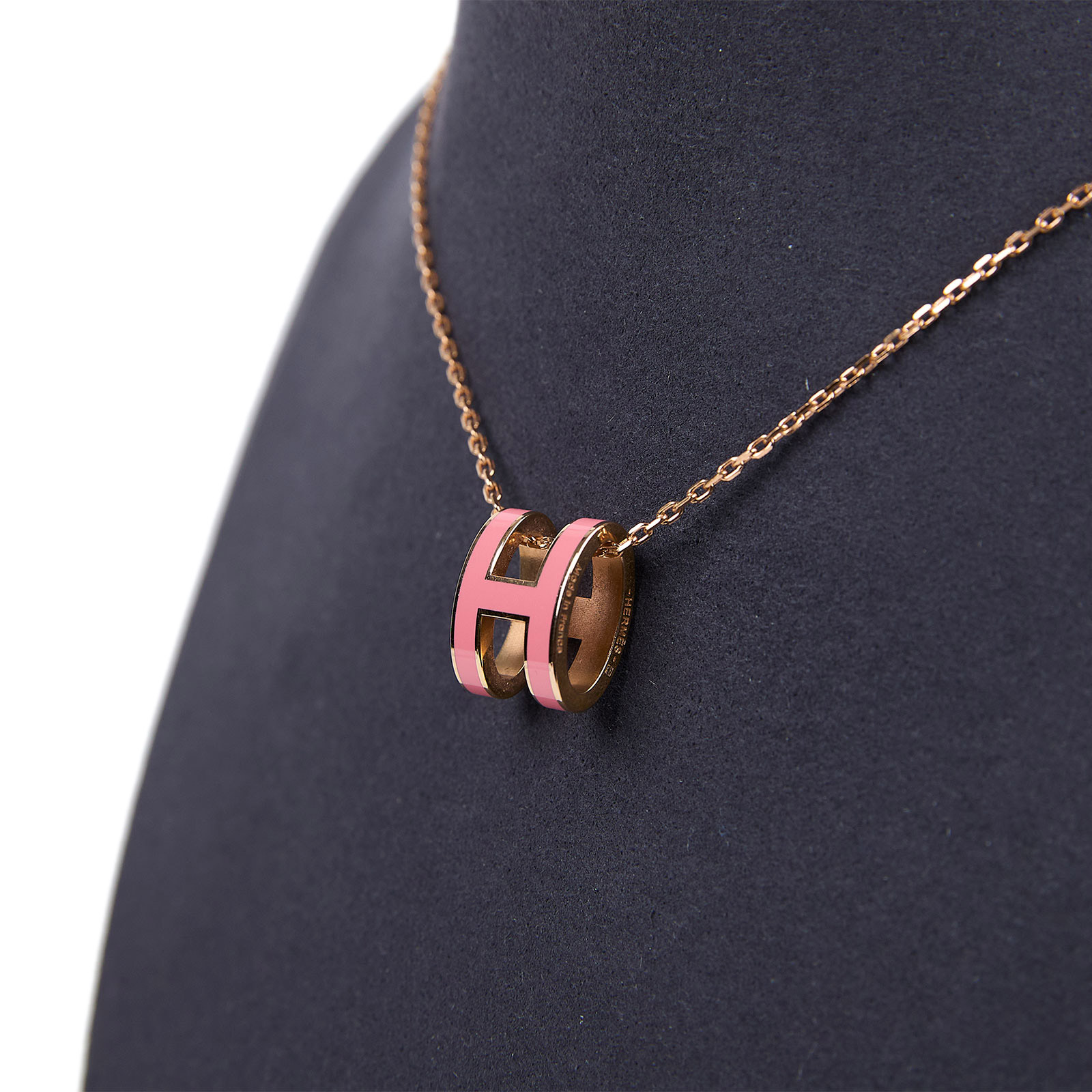 愛馬仕 Hermès Pop H 墜飾 白色 H147991Fv GD 1220 粉金POP H項鍊 原廠盒子/防塵袋/維修單