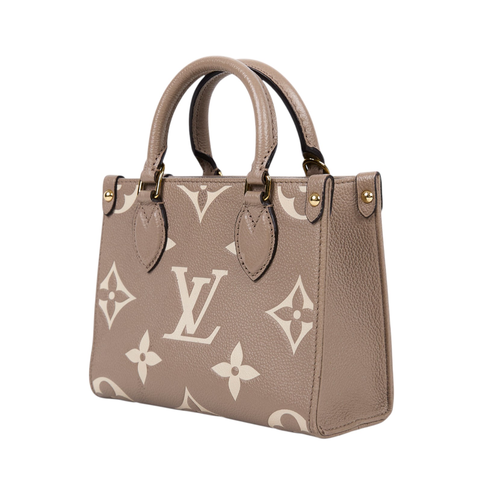 路易威登 LOUIS VUITTON OnTheGo BB 迷你 手提袋 單肩包 Dove 灰色 Cream色 M47054 晶片款  原廠盒子/防塵袋/背帶/購買證明