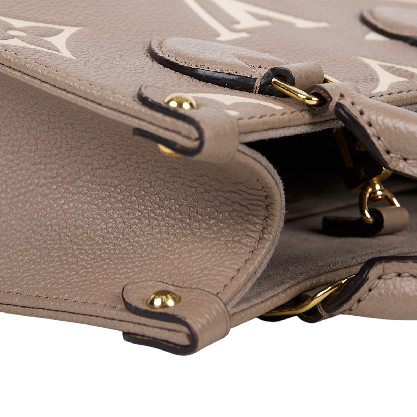 路易威登 LOUIS VUITTON OnTheGo BB 迷你 手提袋 單肩包 Dove 灰色 Cream色 M47054 晶片款  原廠盒子/防塵袋/背帶/購買證明