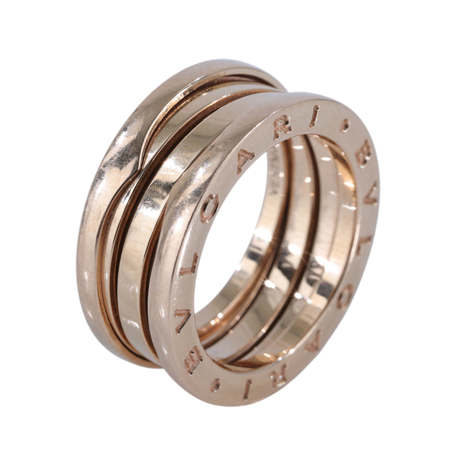 寶格麗 BVLGARI B.zero1 Ring 戒指 玫瑰金 335936 RG B.ZERO1三環戒指#55 原廠盒子2/購買證明
