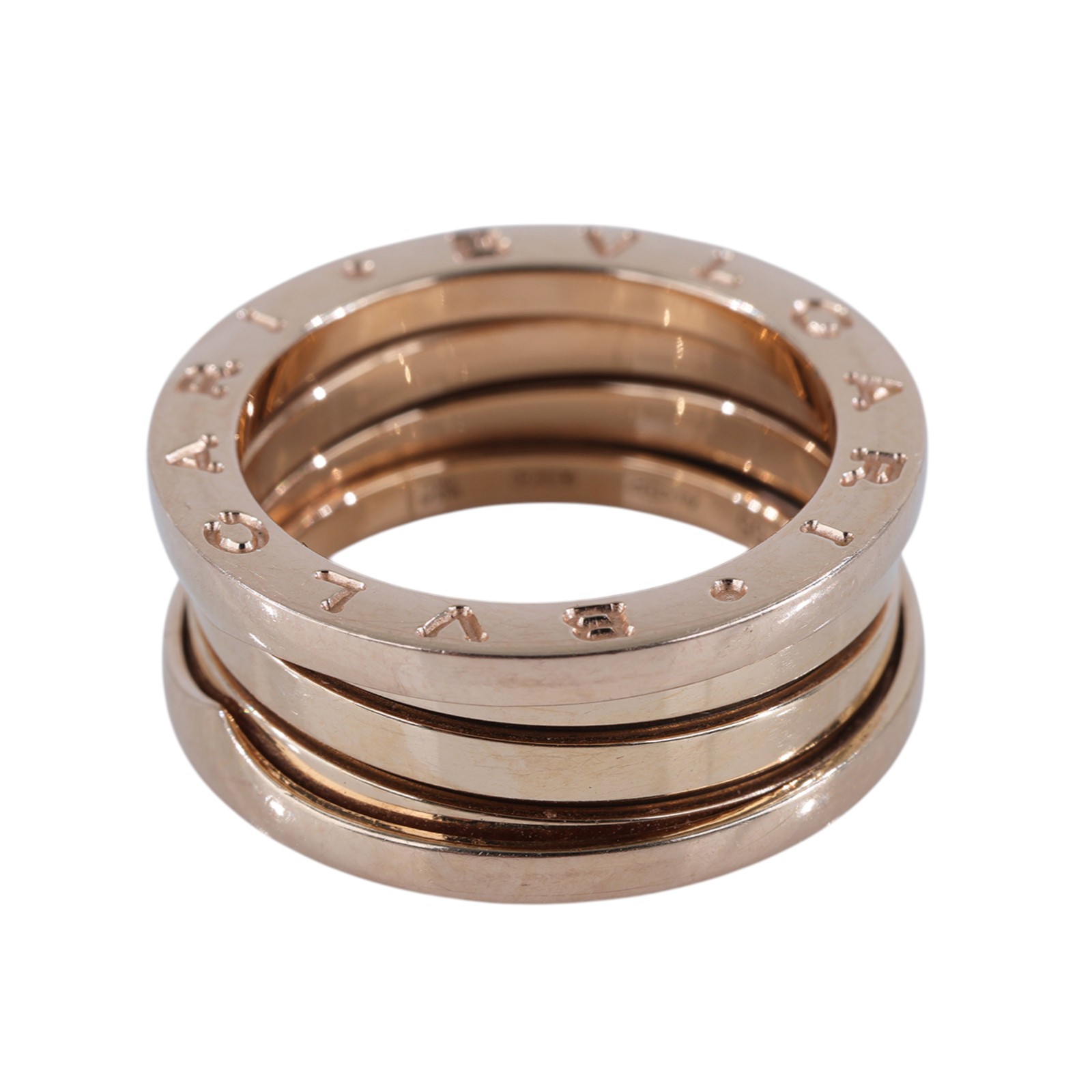 寶格麗 BVLGARI B.zero1 Ring 戒指 玫瑰金 335936 RG B.ZERO1三環戒指#55 原廠盒子2/購買證明