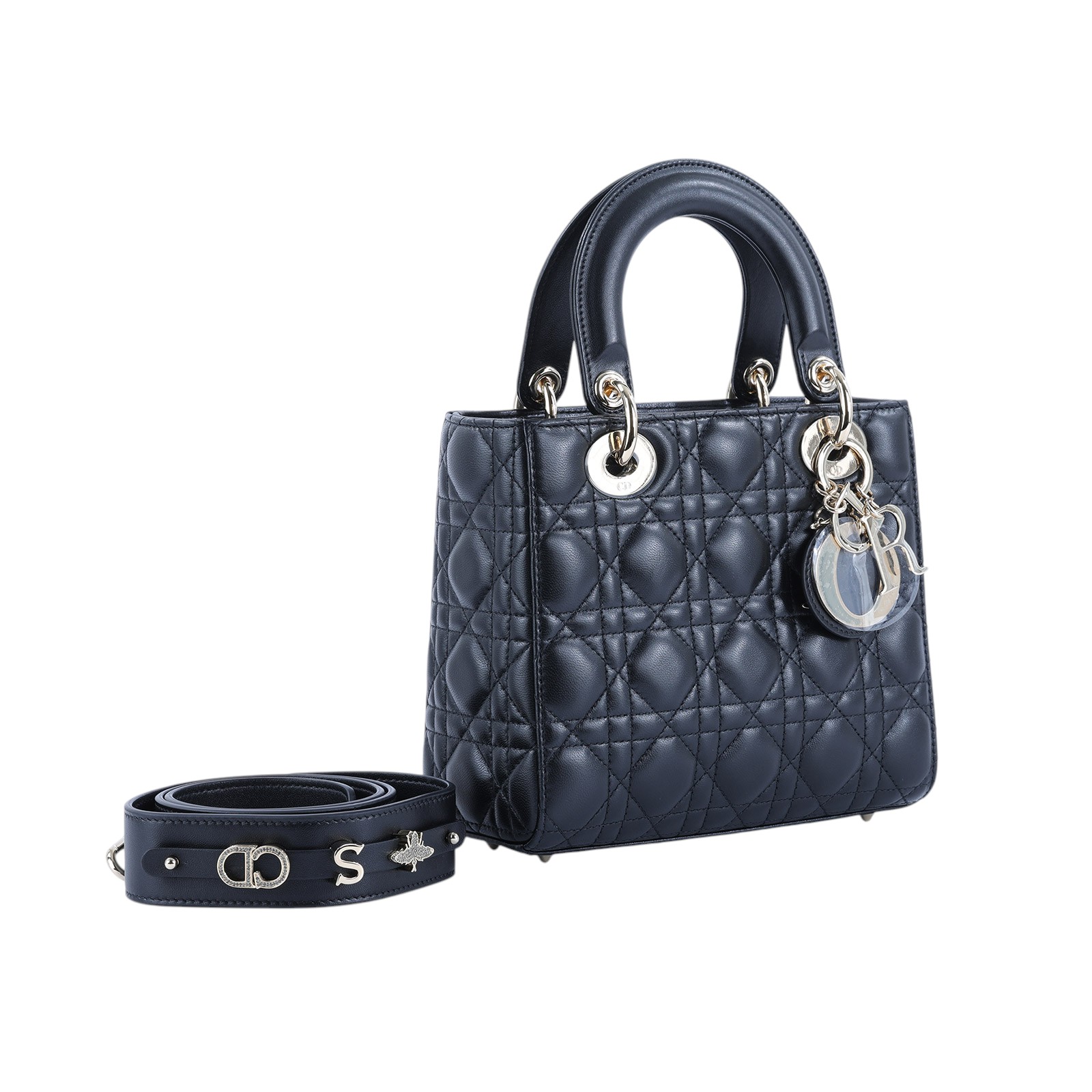 迪奧 CHRISTIAN DIOR Lady Dior My ABCDior 小型 肩背 手提包 羊皮 M0538ONGE  原廠盒子/防塵袋/背帶/購買證明