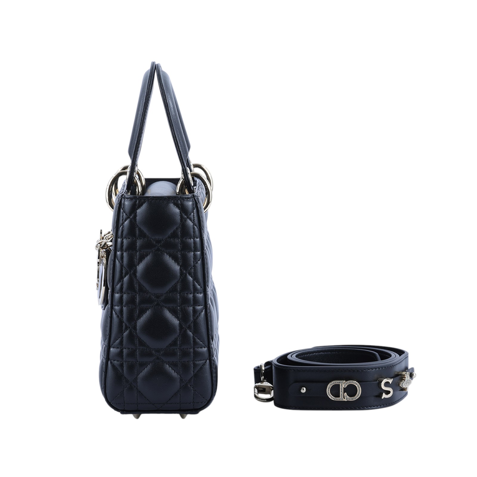 迪奧 CHRISTIAN DIOR Lady Dior My ABCDior 小型 肩背 手提包 羊皮 M0538ONGE  原廠盒子/防塵袋/背帶/購買證明