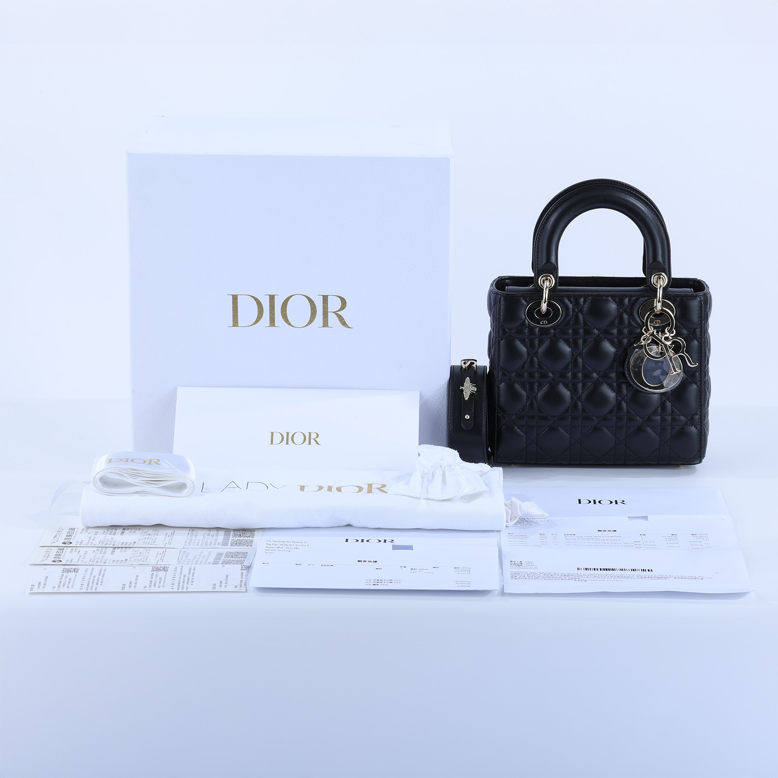 迪奧 CHRISTIAN DIOR Lady Dior My ABCDior 小型 肩背 手提包 羊皮 M0538ONGE  原廠盒子/防塵袋/背帶/購買證明