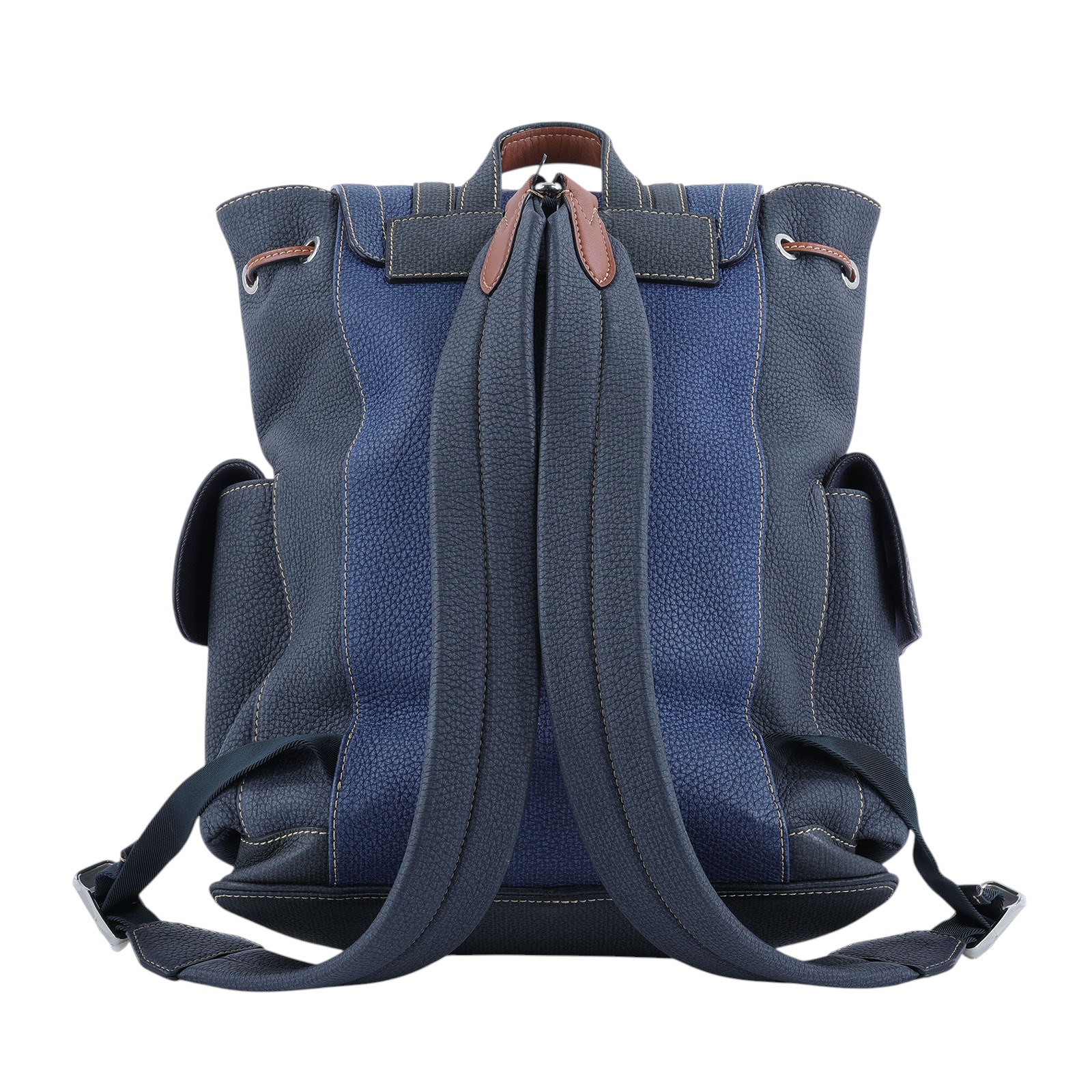 路易威登 LOUIS VUITTON Christopher 後背包 M21373 晶片款 藍拚黑牛皮 後背包 原廠盒子/購買證明(晶片消磁)