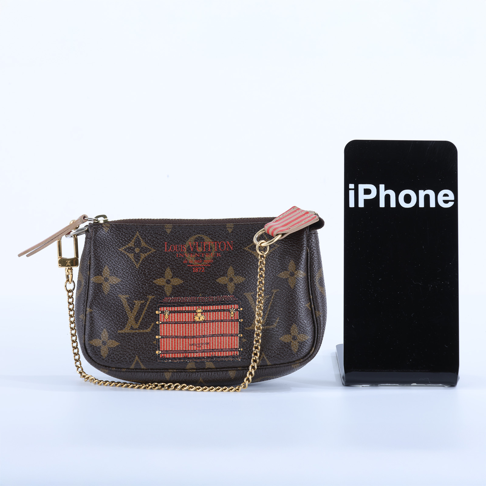 路易威登 LOUIS VUITTON Pochette Accessoires Trunks & Locks 鏈帶包 M60417  原廠盒子/防塵袋