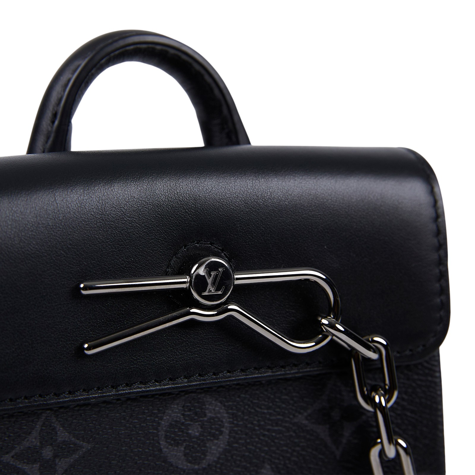 路易威登 LOUIS VUITTON Nano Steamer 肩背包 M82774 晶片款 黑原花NANO STEAMER肩背包 原廠盒子/防塵袋/背帶