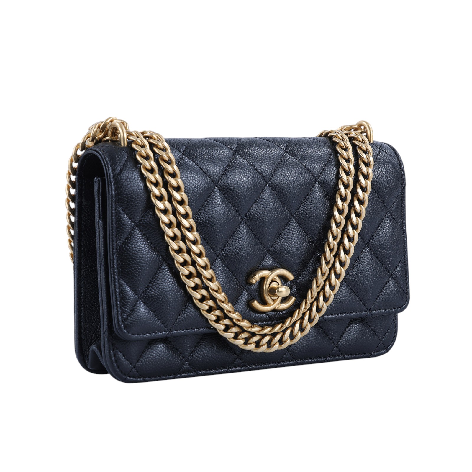 香奈兒 CHANEL CC logo 菱格紋 WOC 肩背 斜背 經典口蓋包 AP3201 晶片款 黑荔枝愛心調節WOC 無附屬品