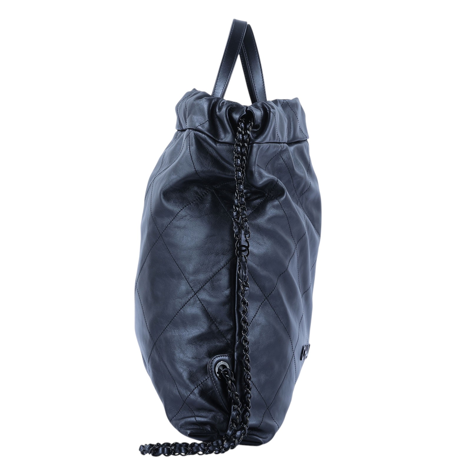 香奈兒 CHANEL 22 大型背包  束口包 AS3313 B09220 黑縫線22後背包 防塵袋/購買證明影本