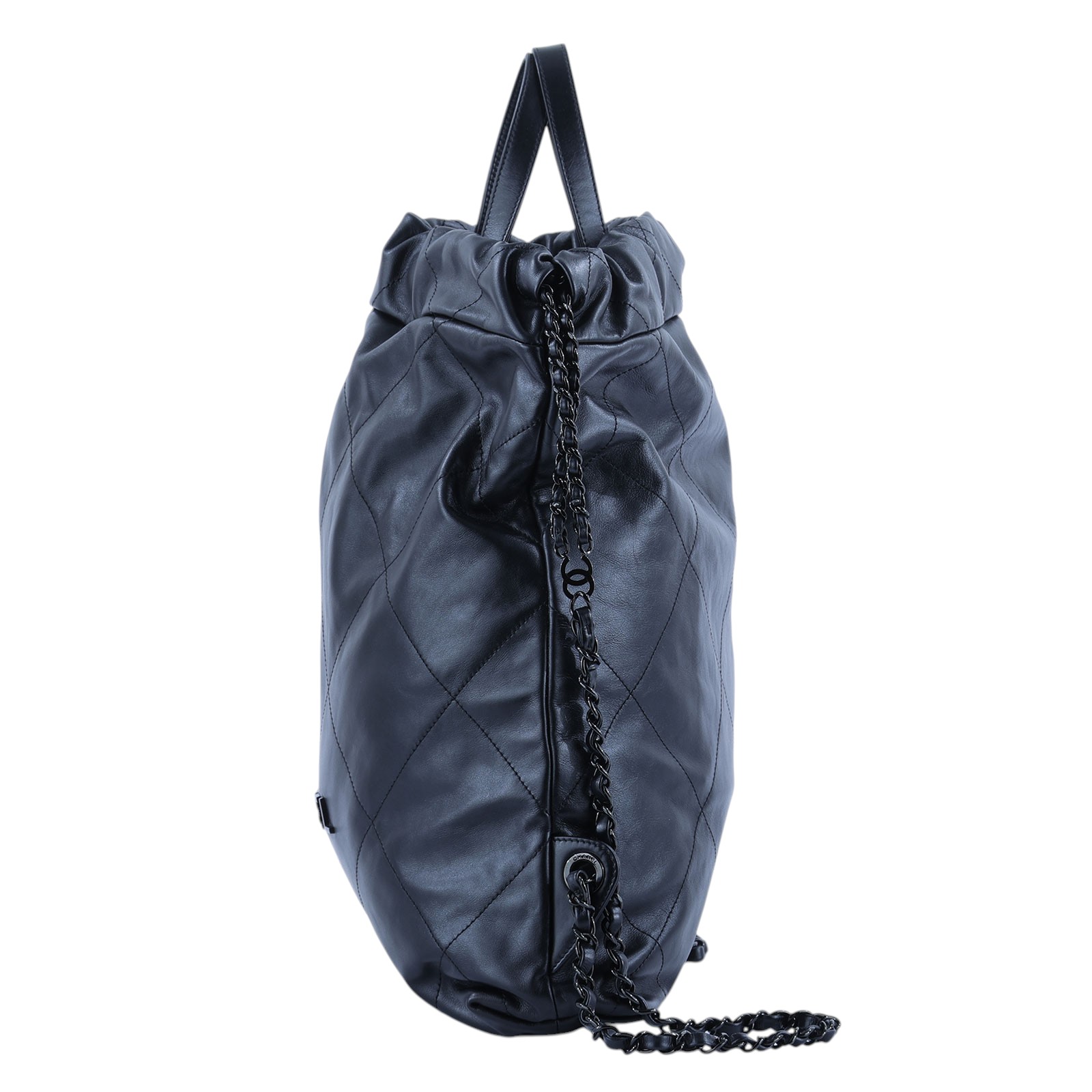 香奈兒 CHANEL 22 大型背包  束口包 AS3313 B09220 黑縫線22後背包 防塵袋/購買證明影本