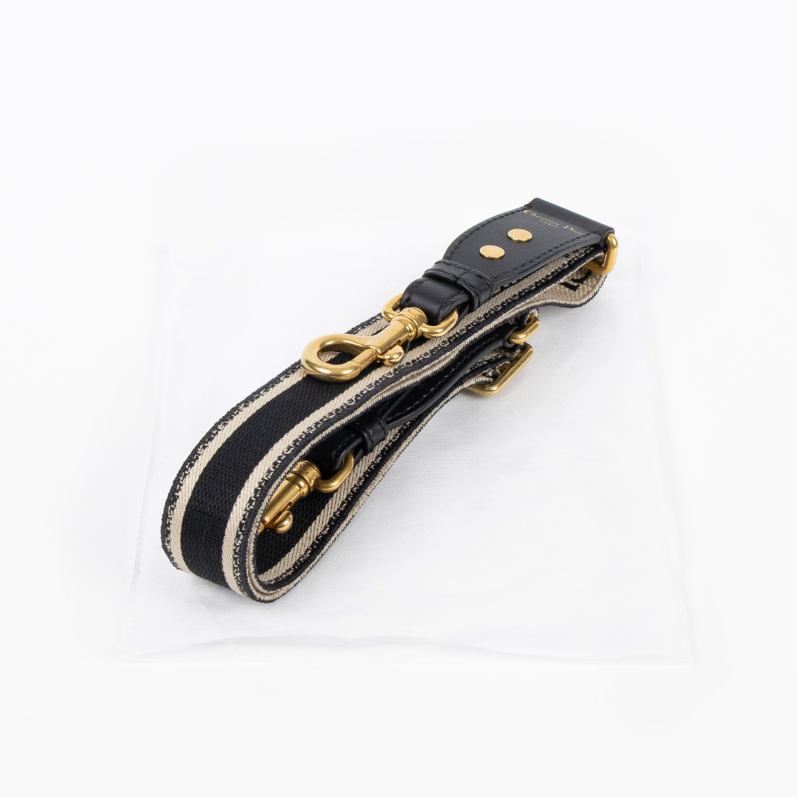 迪奧 CHRISTIAN DIOR 可調式肩背帶附金屬環 藍色 S8553CBTE_M928 藍Christian Dior Paris 刺繡背帶 無附屬品