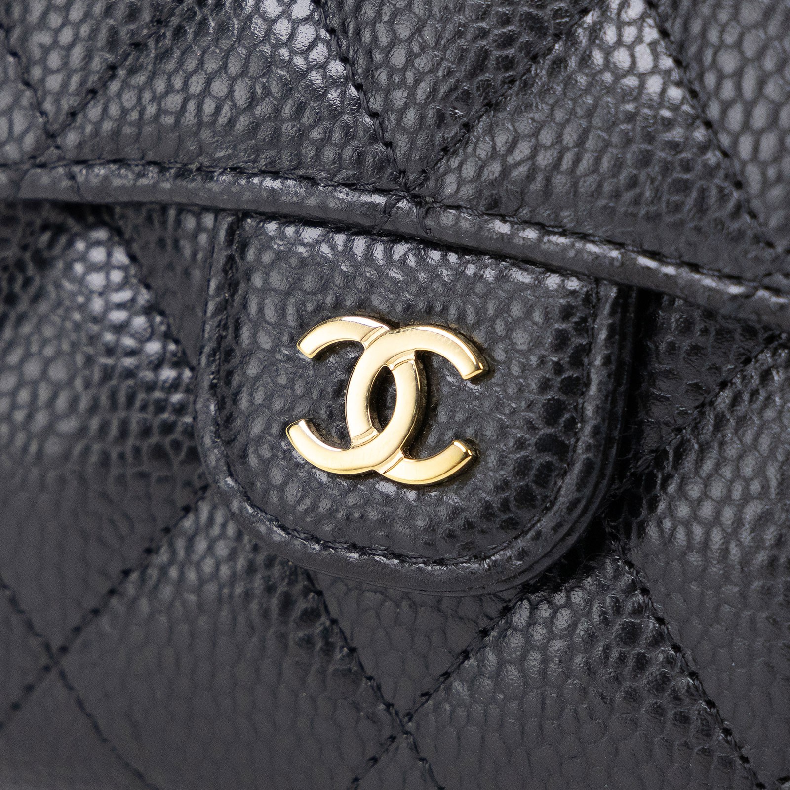 香奈兒 CHANEL 經典 小型 口蓋 皮夾 小牛皮 短夾  AP0231 Y01864 黑金荔枝三折短夾 原廠盒子/防塵袋/購買證明
