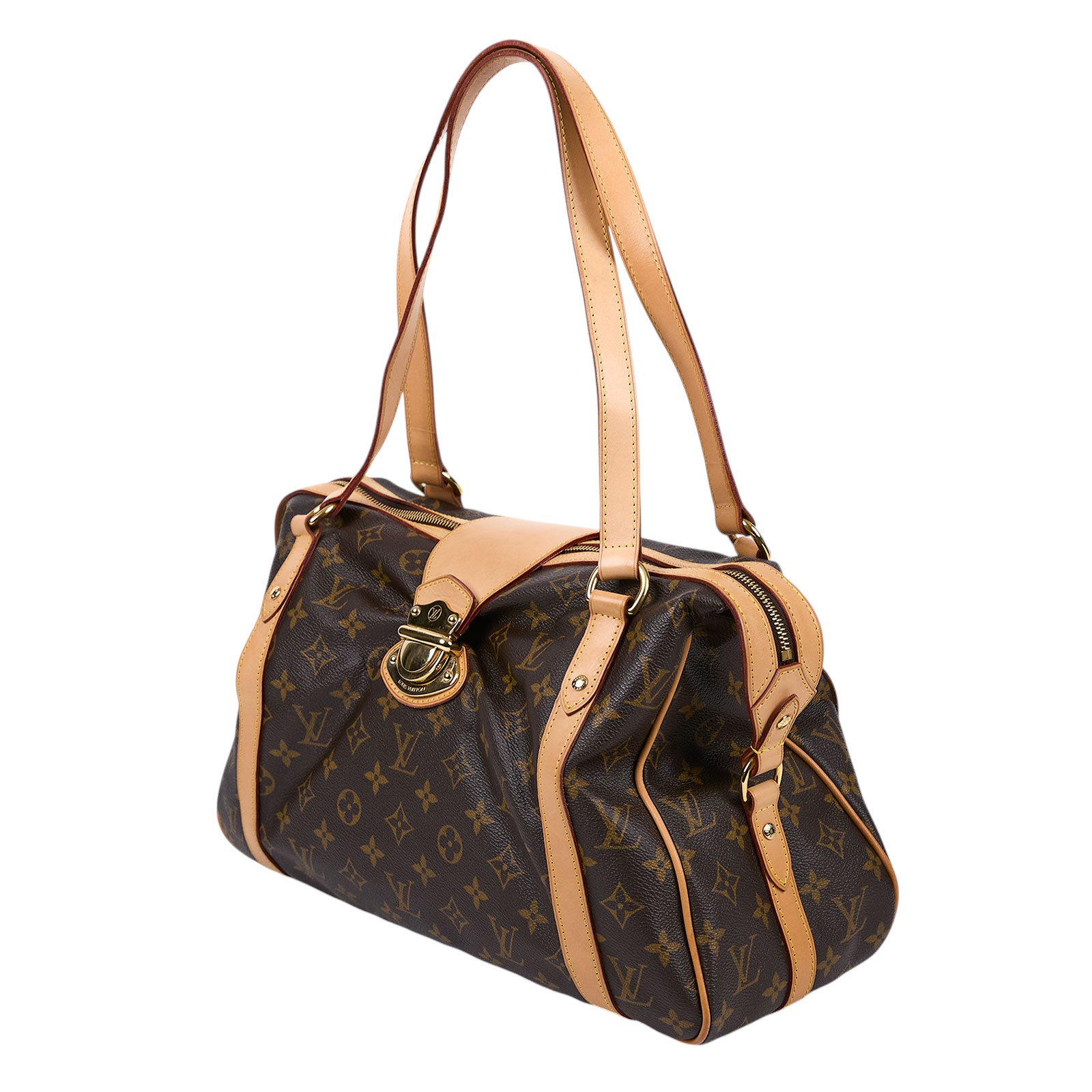 路易威登 LOUIS VUITTON Stresa PM 經典帆布手提 單肩包 行李袋 M51186 原花STRESA手提肩背包PM 防塵袋