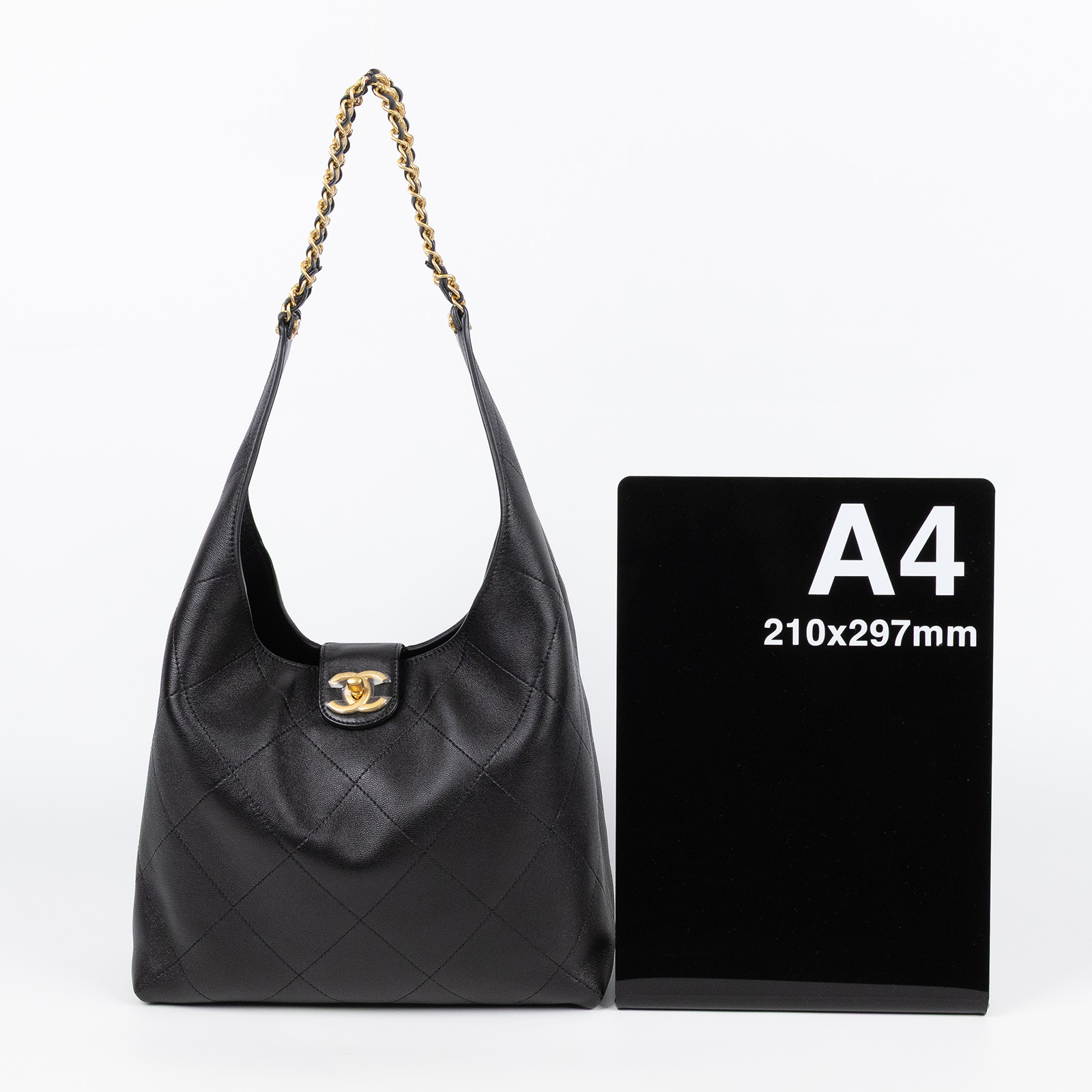 香奈兒 CHANEL Hobo 半月包 AS5425 B19776 黑金HOBO包 原廠盒子/防塵袋/內袋/購買證明影本