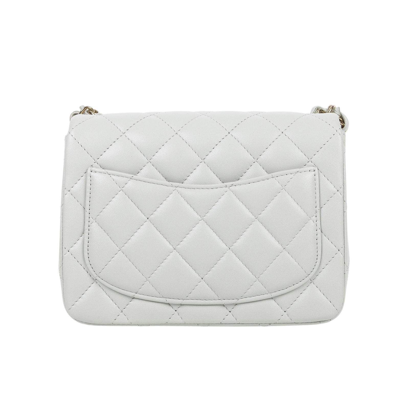 香奈兒 CHANEL CF 方形 迷你 口蓋包 A35200 Y04059 冰川灰金羊方胖 原廠盒子/防塵袋/購買證明影本